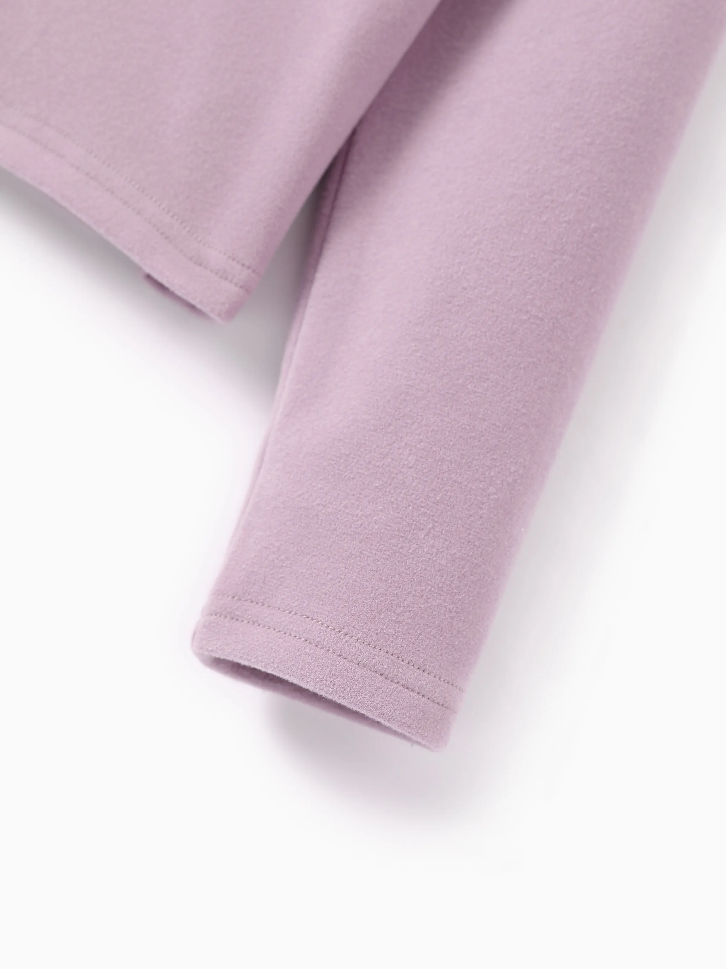Kid Girl 2pcs Ruffled Turtleneck Tee and Flared Pants Set Purple - Image 6
