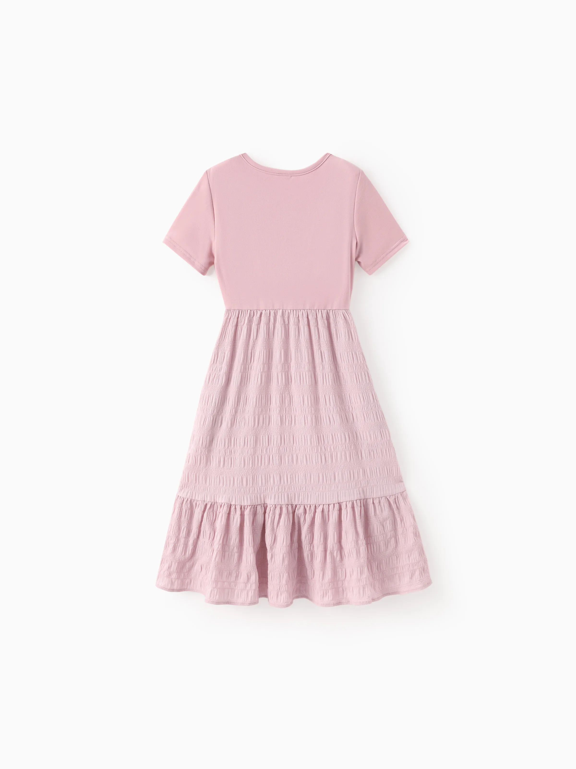 Kid Girl Ruffled Boho Casual Maxi Dress with Pockets Pink - Image 3