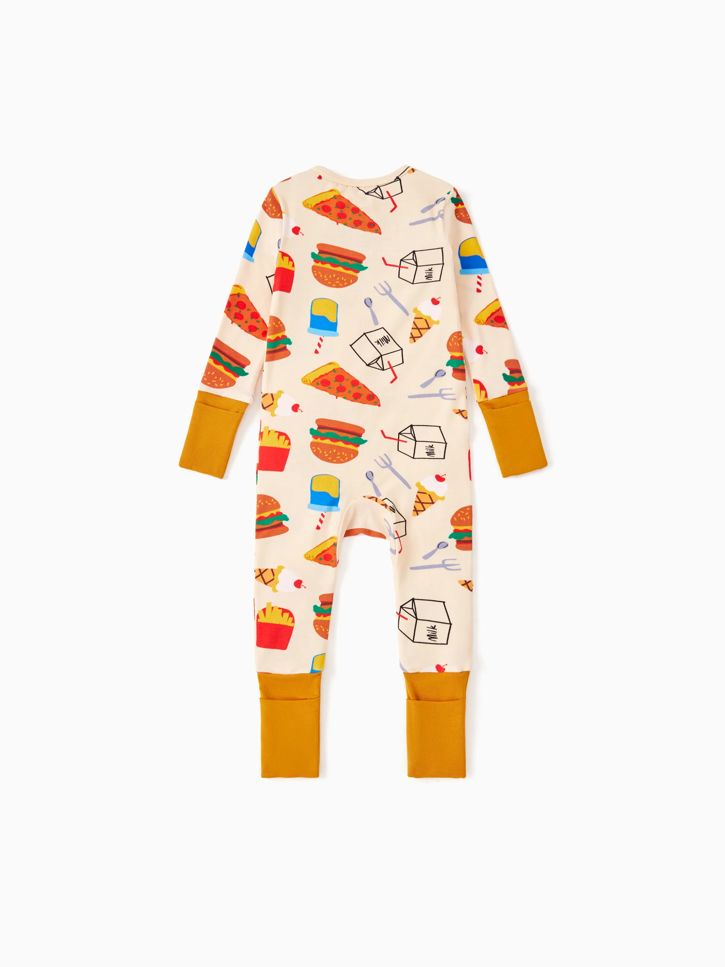 Kids Baby / Girl Bamboo Pajamas With Childlike Print (Snug-Fitting) Brown - Image 8