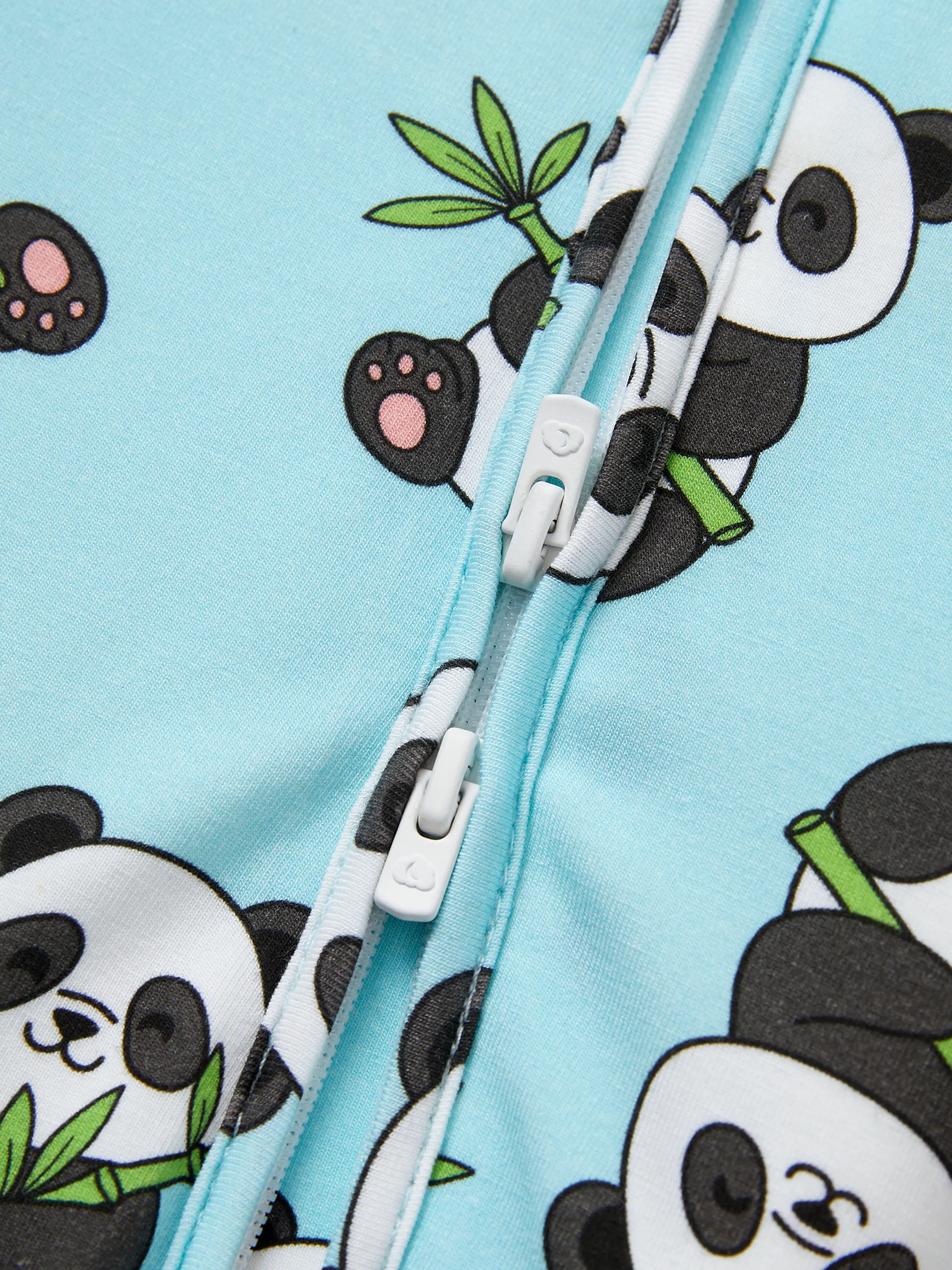 Kids Baby / Girl Bamboo Pajamas With Childlike Print (Snug-Fitting) Light Blue - Image 2