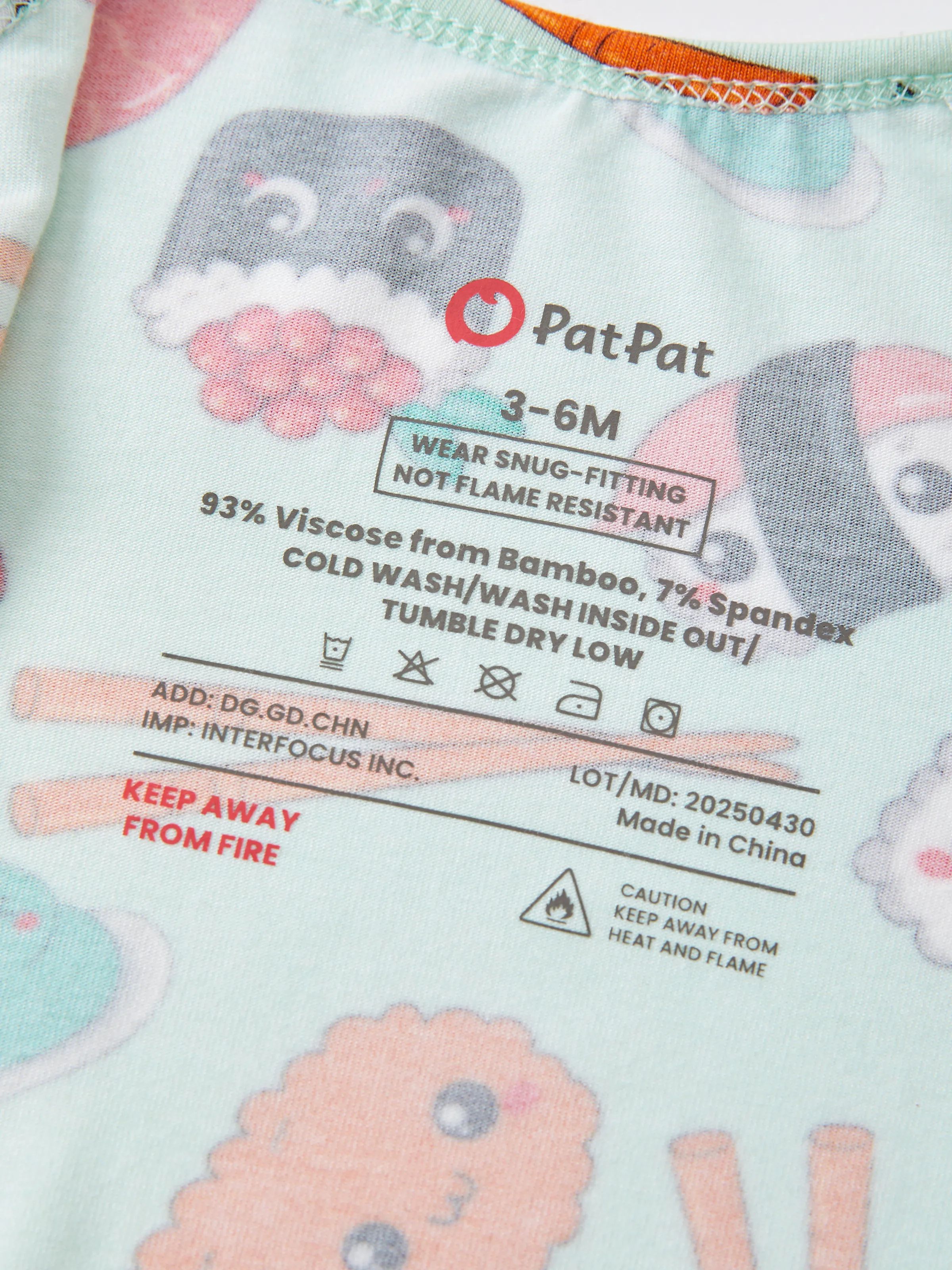 Kids Baby / Girl Bamboo Pajamas With Childlike Print (Snug-Fitting) Light Green - Image 10