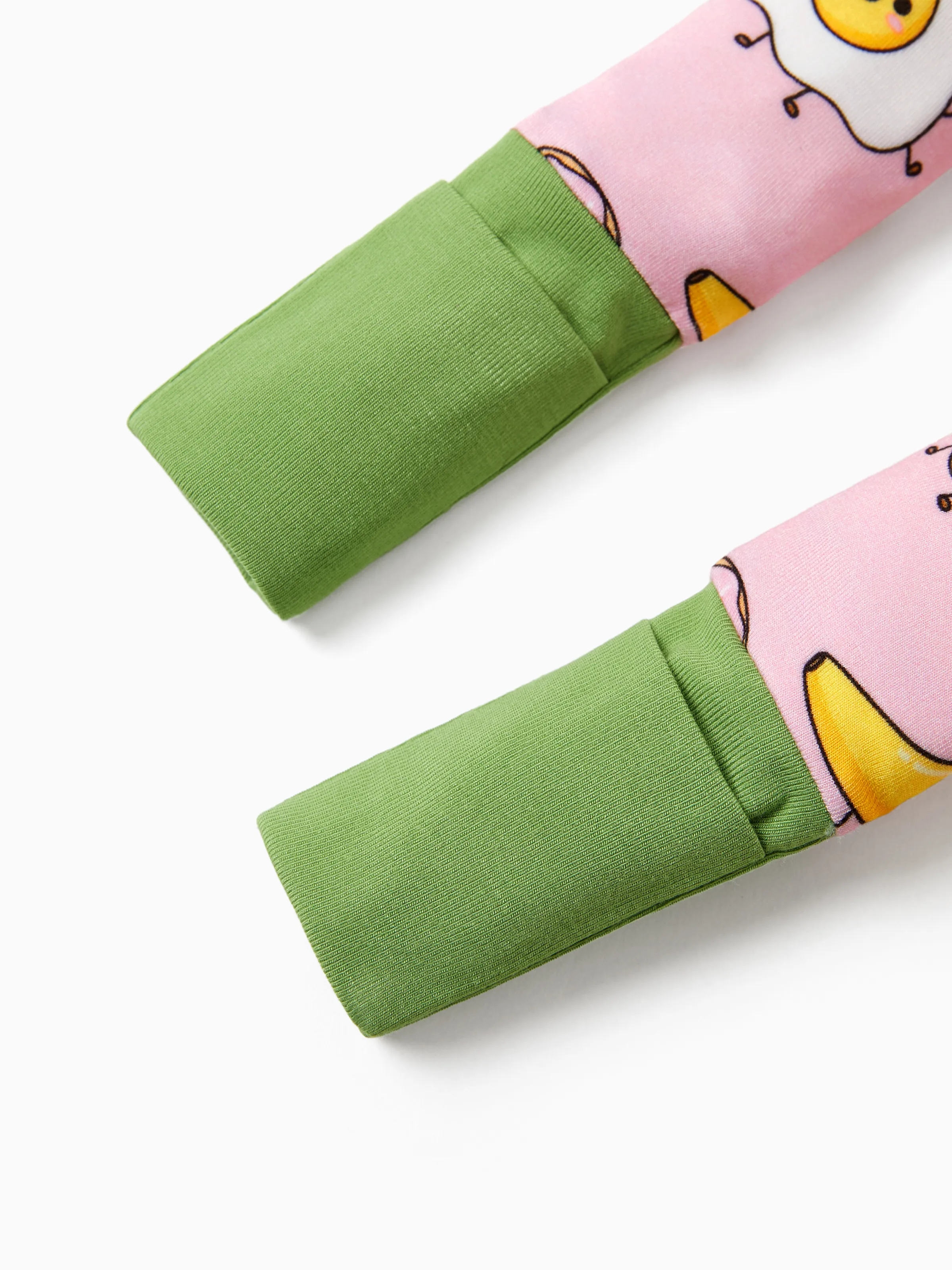 Kids Baby / Girl Bamboo Pajamas With Childlike Print (Snug-Fitting) Peach Pink - Image 6