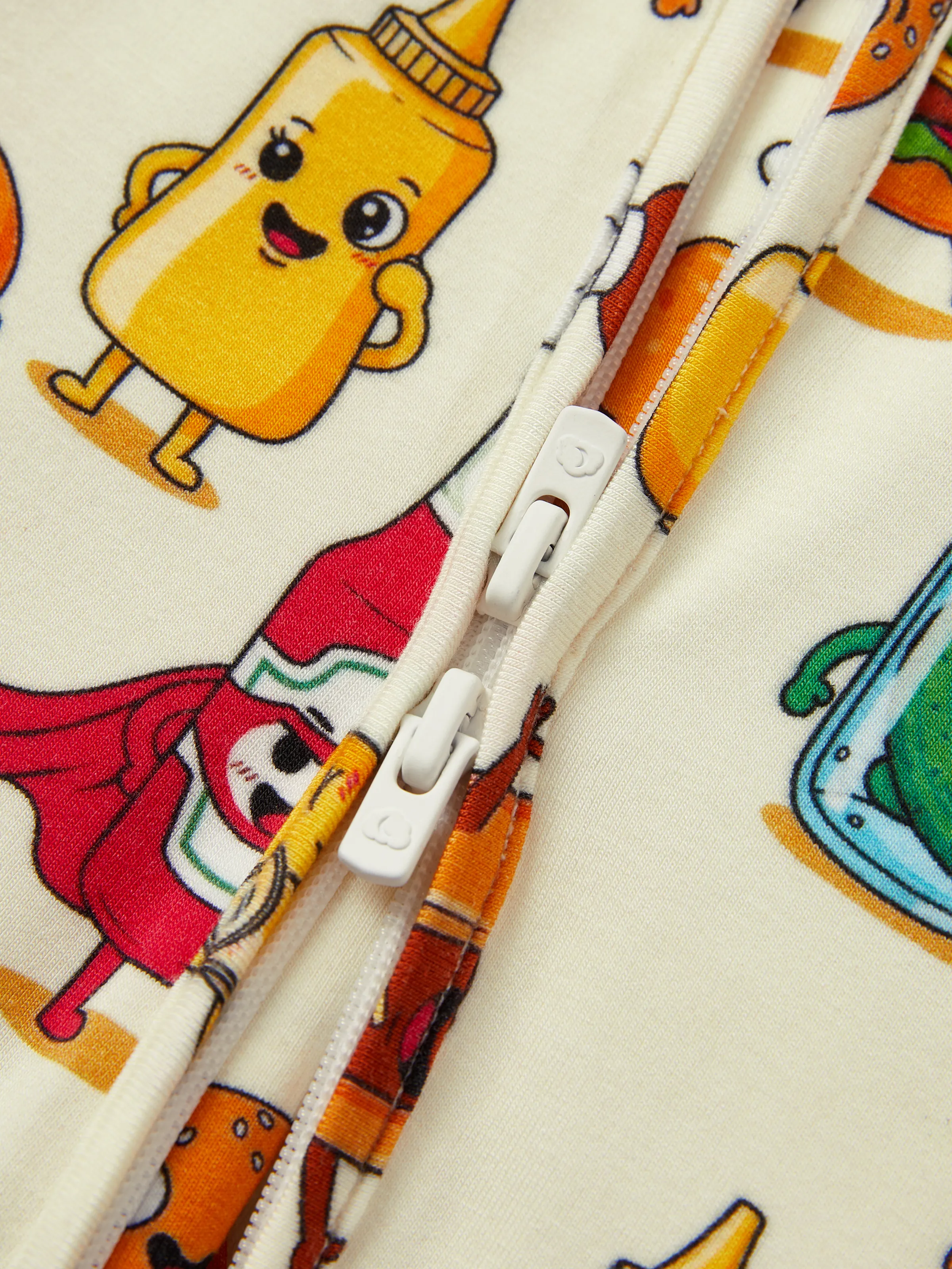 Kids Baby / Girl Bamboo Pajamas With Childlike Print (Snug-Fitting) Red - Image 2