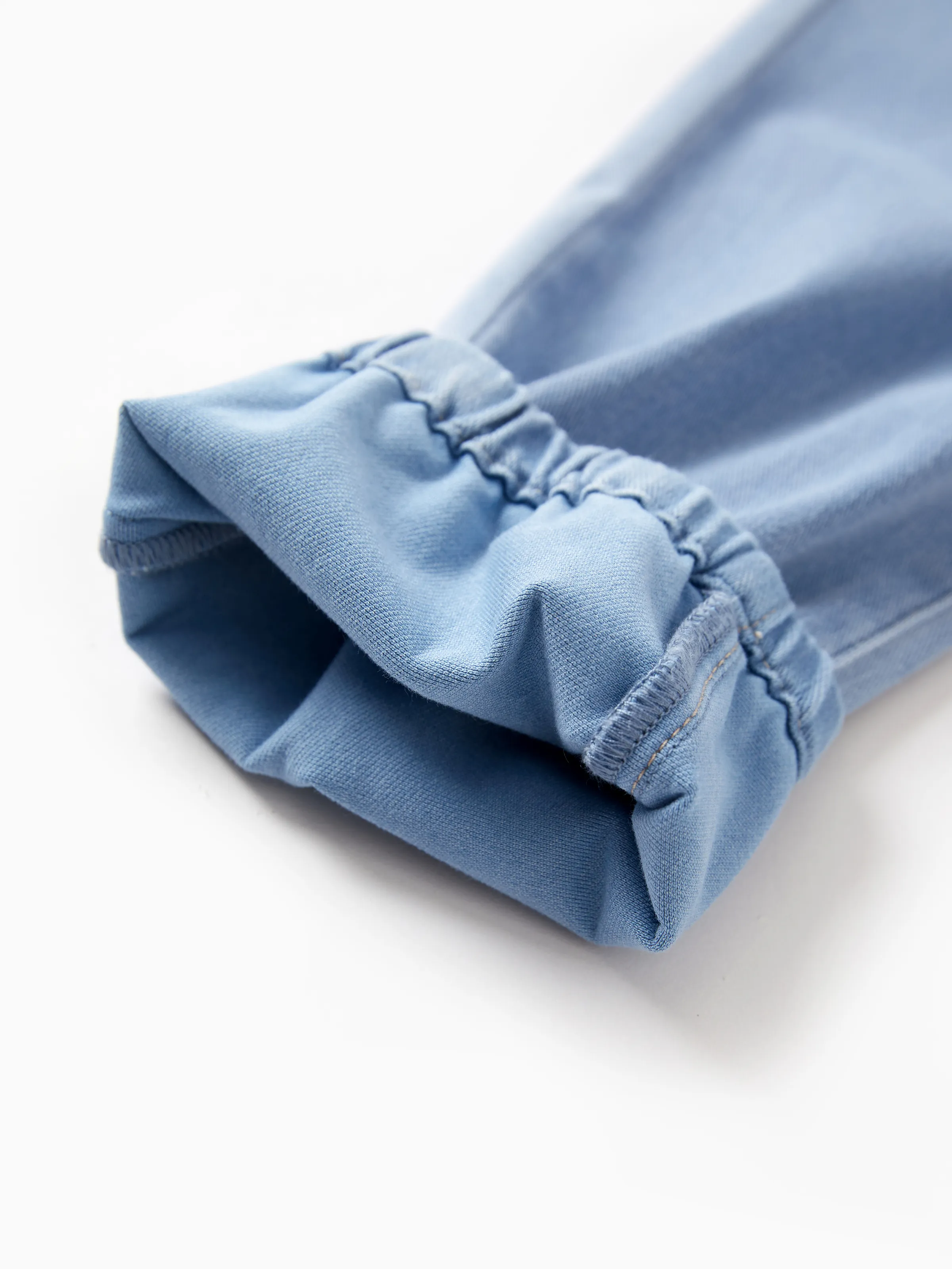 Kids Elastic Waist Denim Pants Soft Stretch Comfortable Everyday Jeans with Pockets Light Blue - Image 12