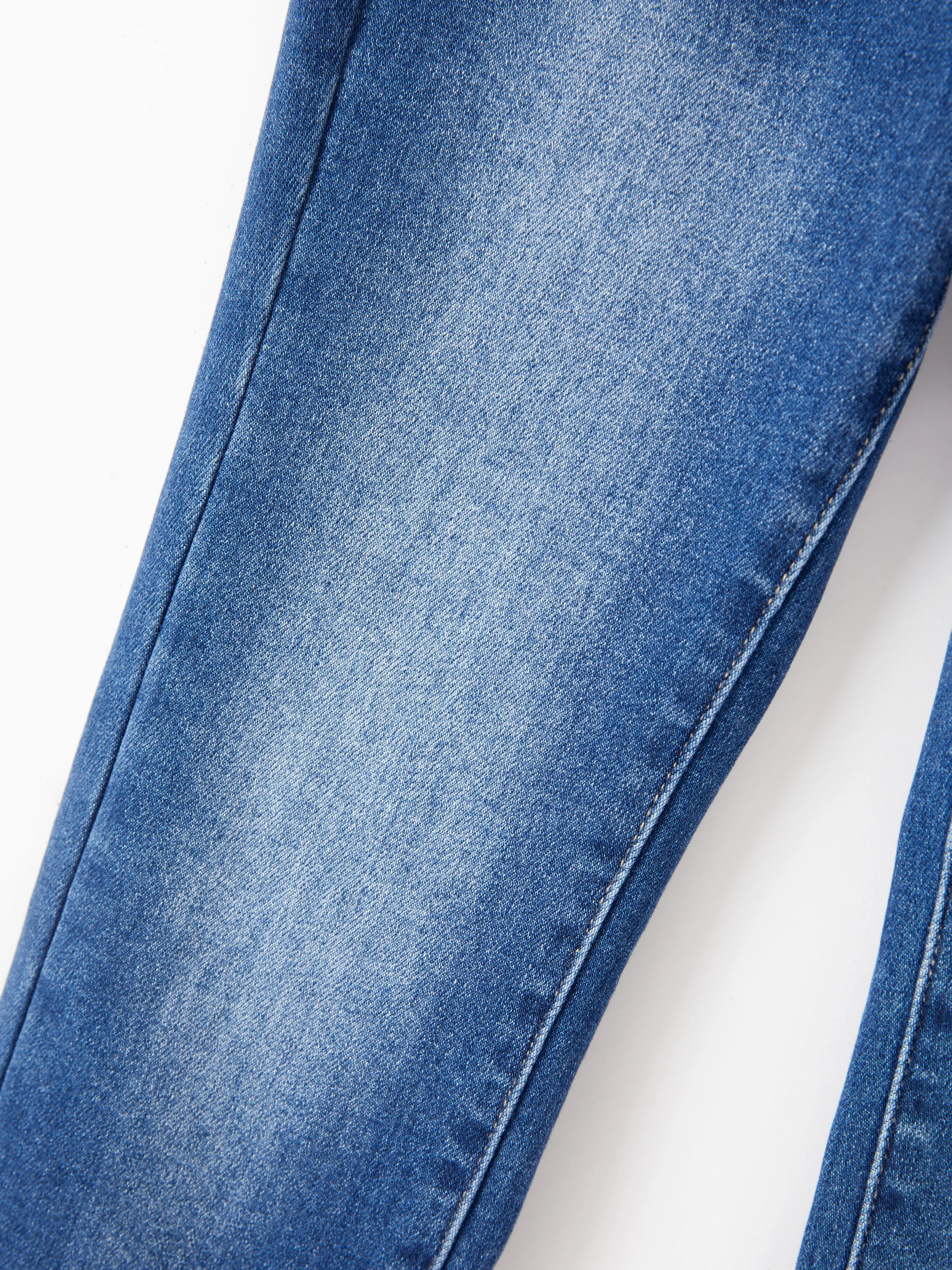 Kids Pull On Elastic Waist Denim Jeans Soft Stretch Comfortable Everyday Pants with Pockets Blue - Image 14