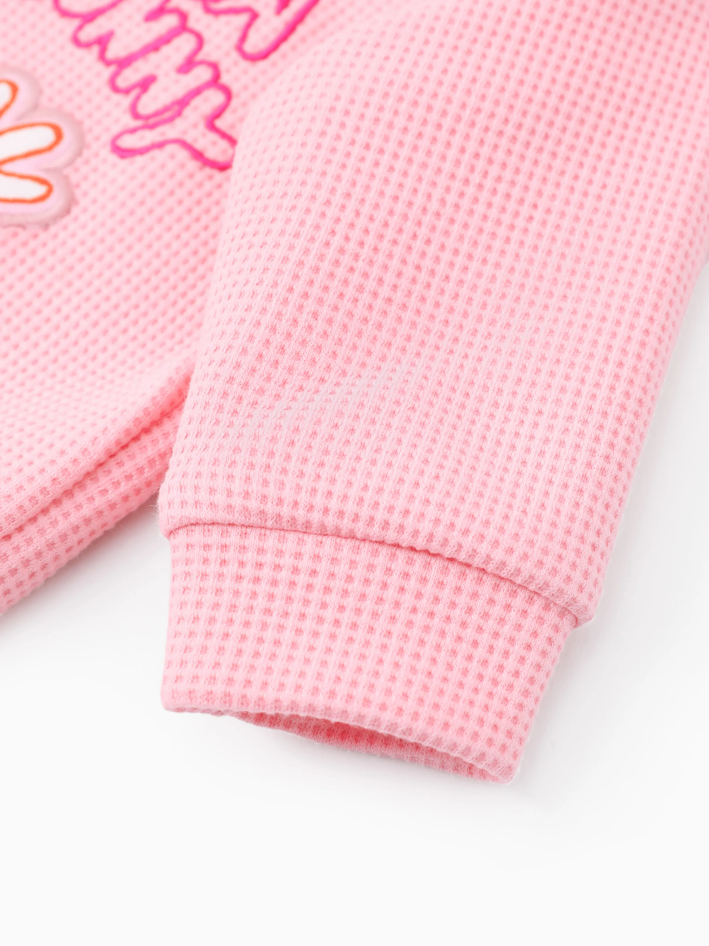 Looney Tunes Baby Girl 2pcs Character Embroidered Long-sleeve Knitted Top And Pants Set Pink - Image 4