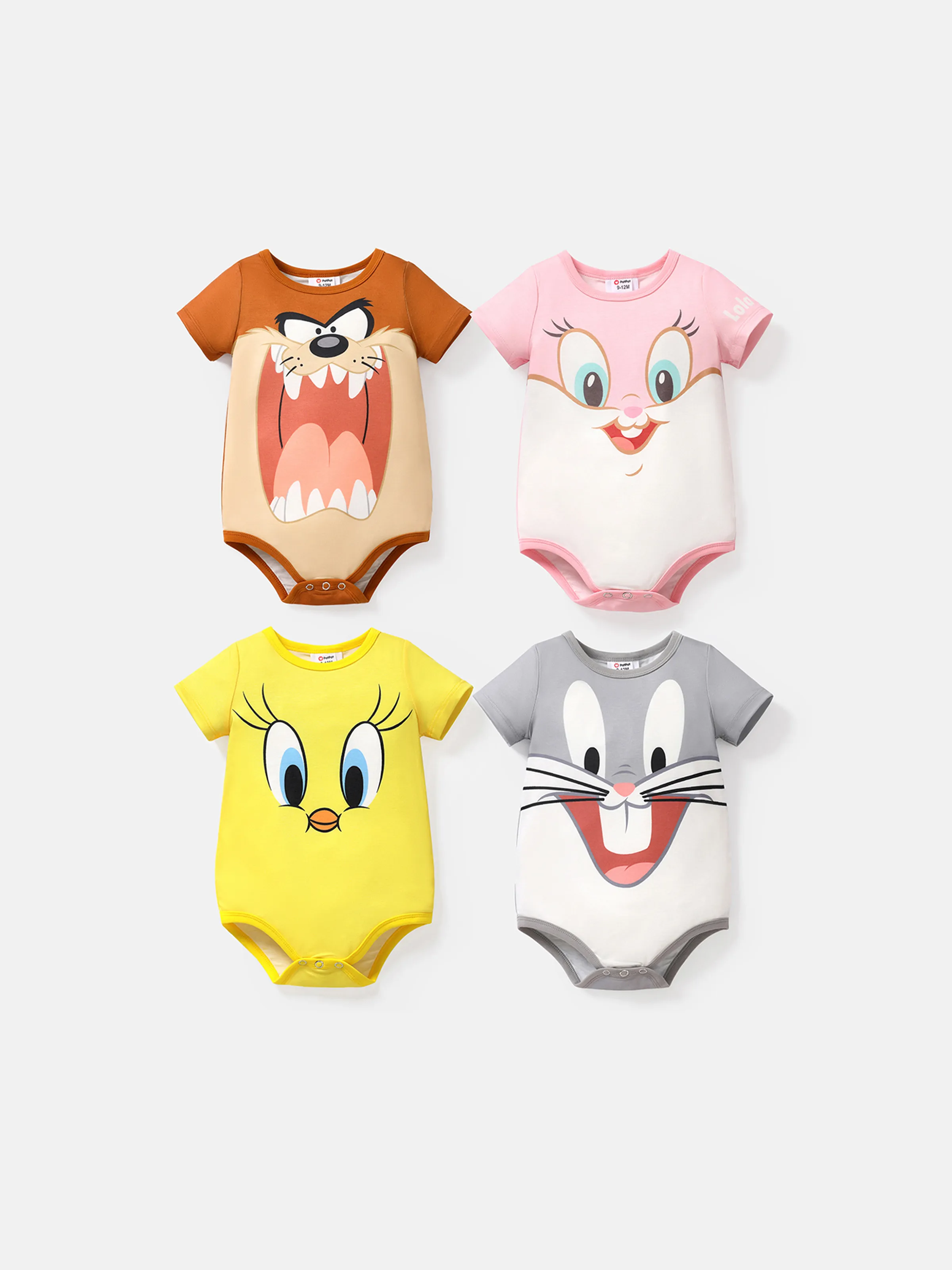 Looney Tunes Baby Boy/Girl Animal Print Short-sleeve Naia™ Romper Yellow - Image 3