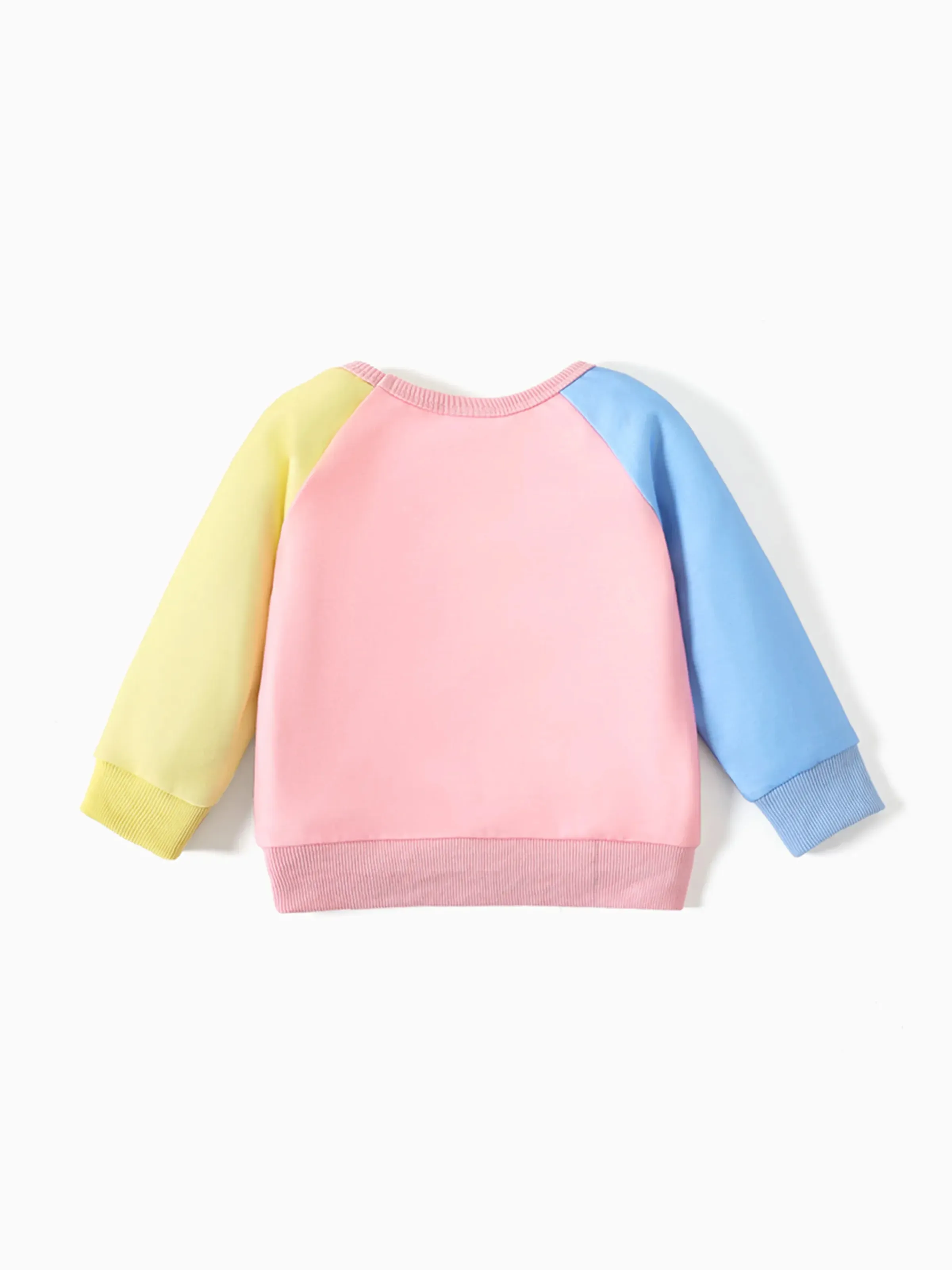 Looney Tunes Baby Girl Cartoon Print Colorblock Long-sleeve Sweatshirt Light Blue - Image 2