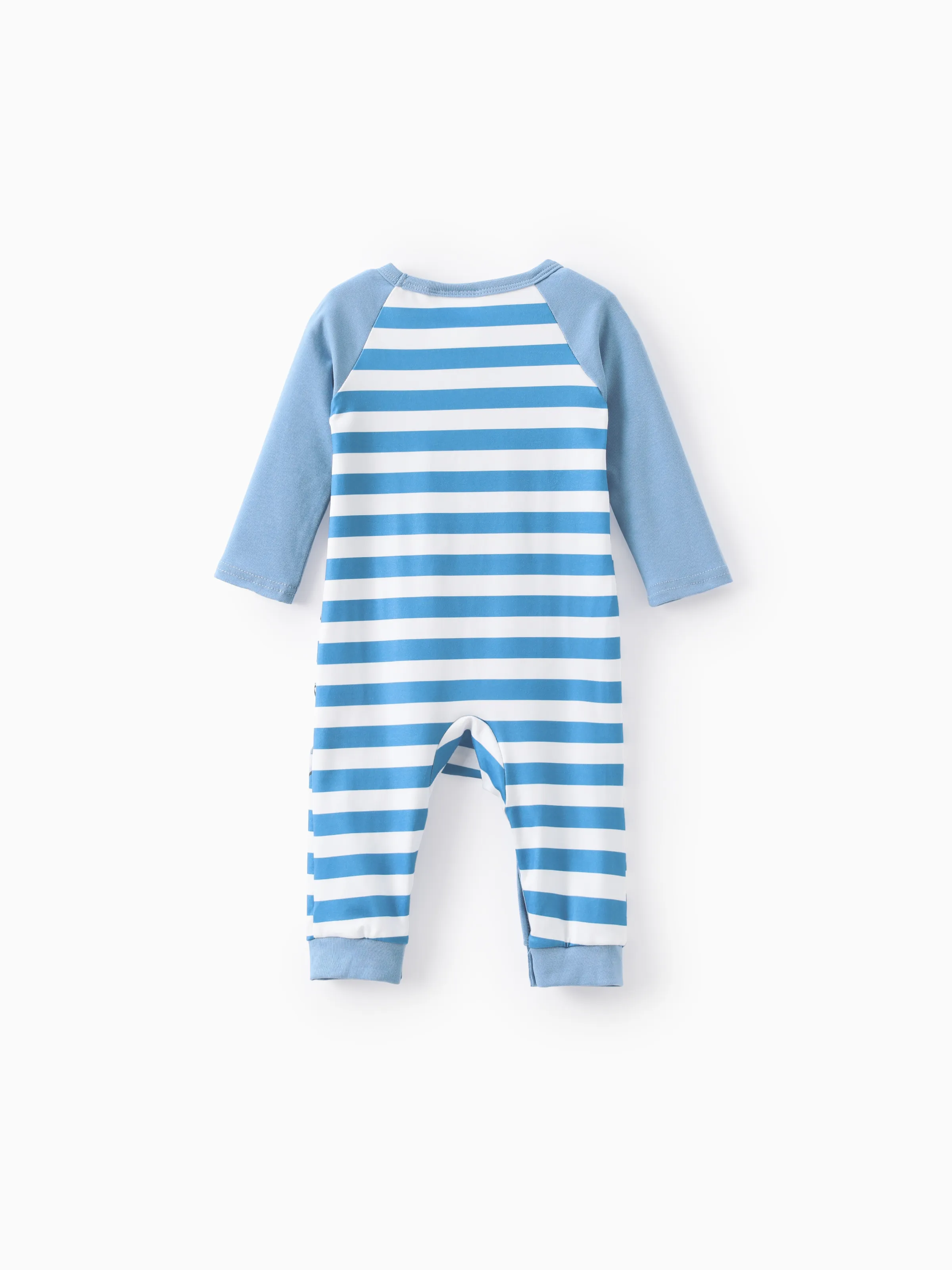 Looney Tunes Baby Girl/Boy 1pc Long-sleeve Striped Jumpsuit Sky blue - Image 2