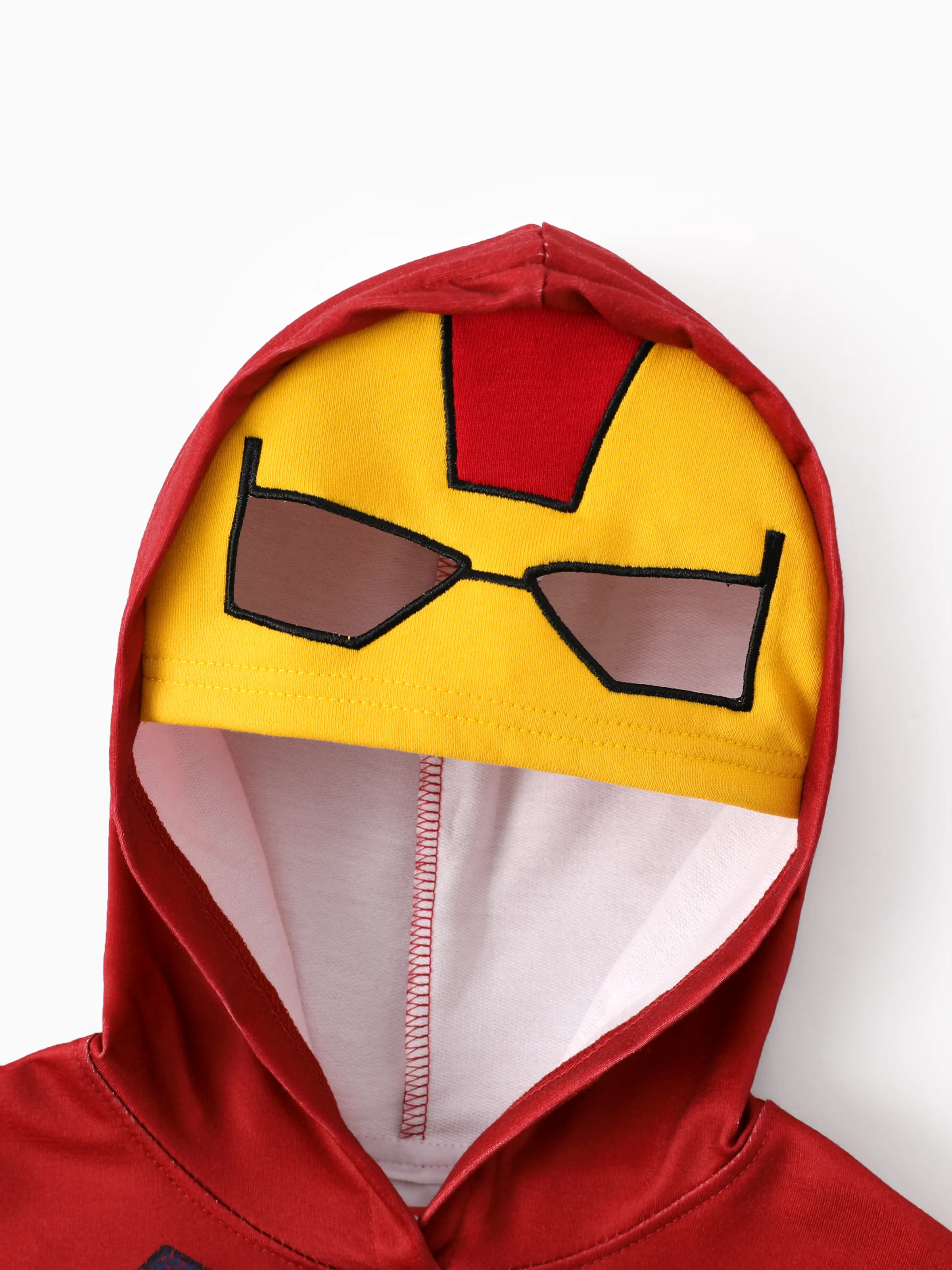 Marvel Toddler/ Kid Boy 2pcs Iron Man Costume Sweatshirt and Pants Set with Built-in Mask Burgundy - Image 7