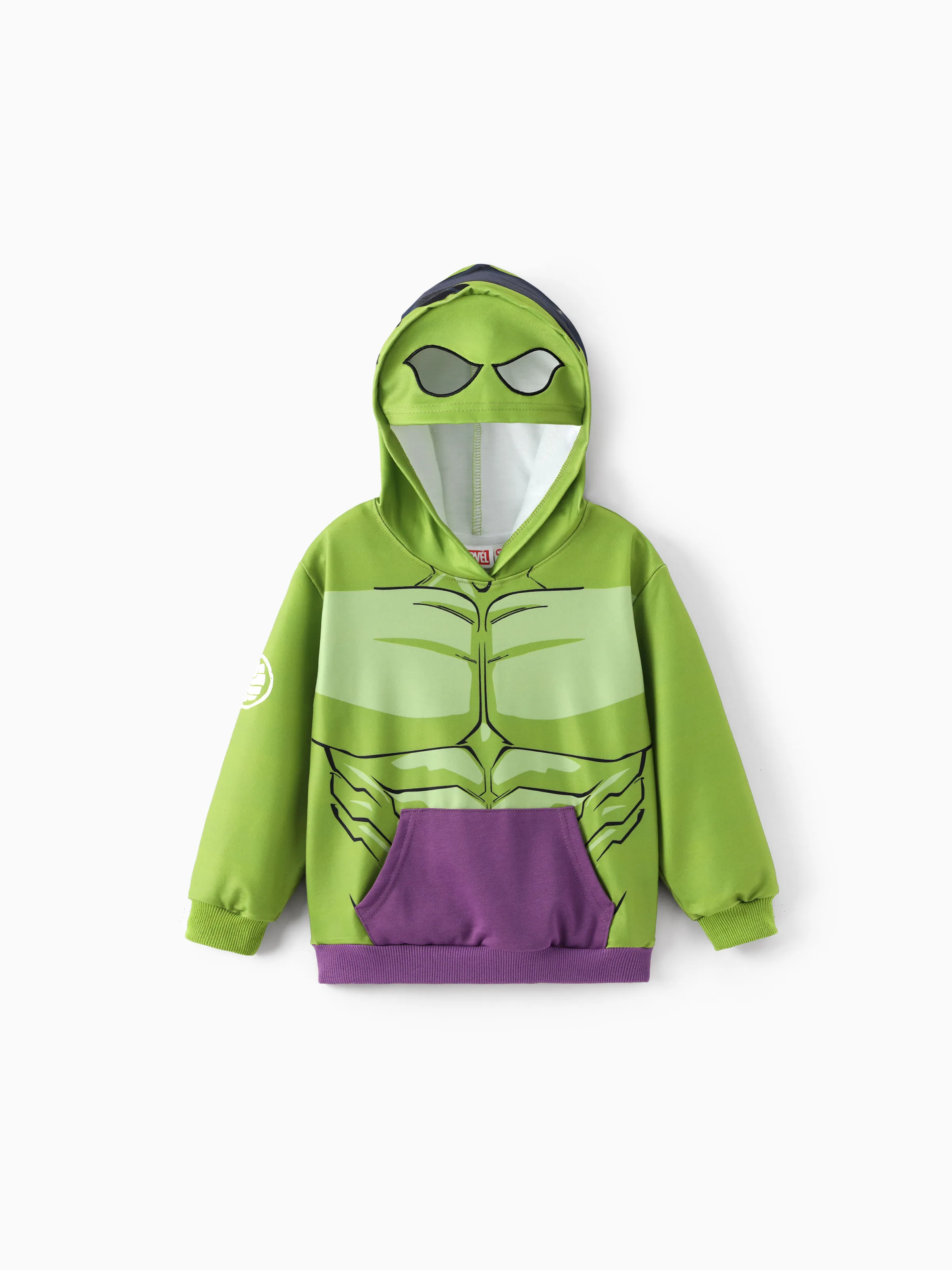 Marvel Toddler/ Kid Boy 2pcs Green Hulk Costume Sweatshirt and Pants Set with Built-in Mask Green - Image 4