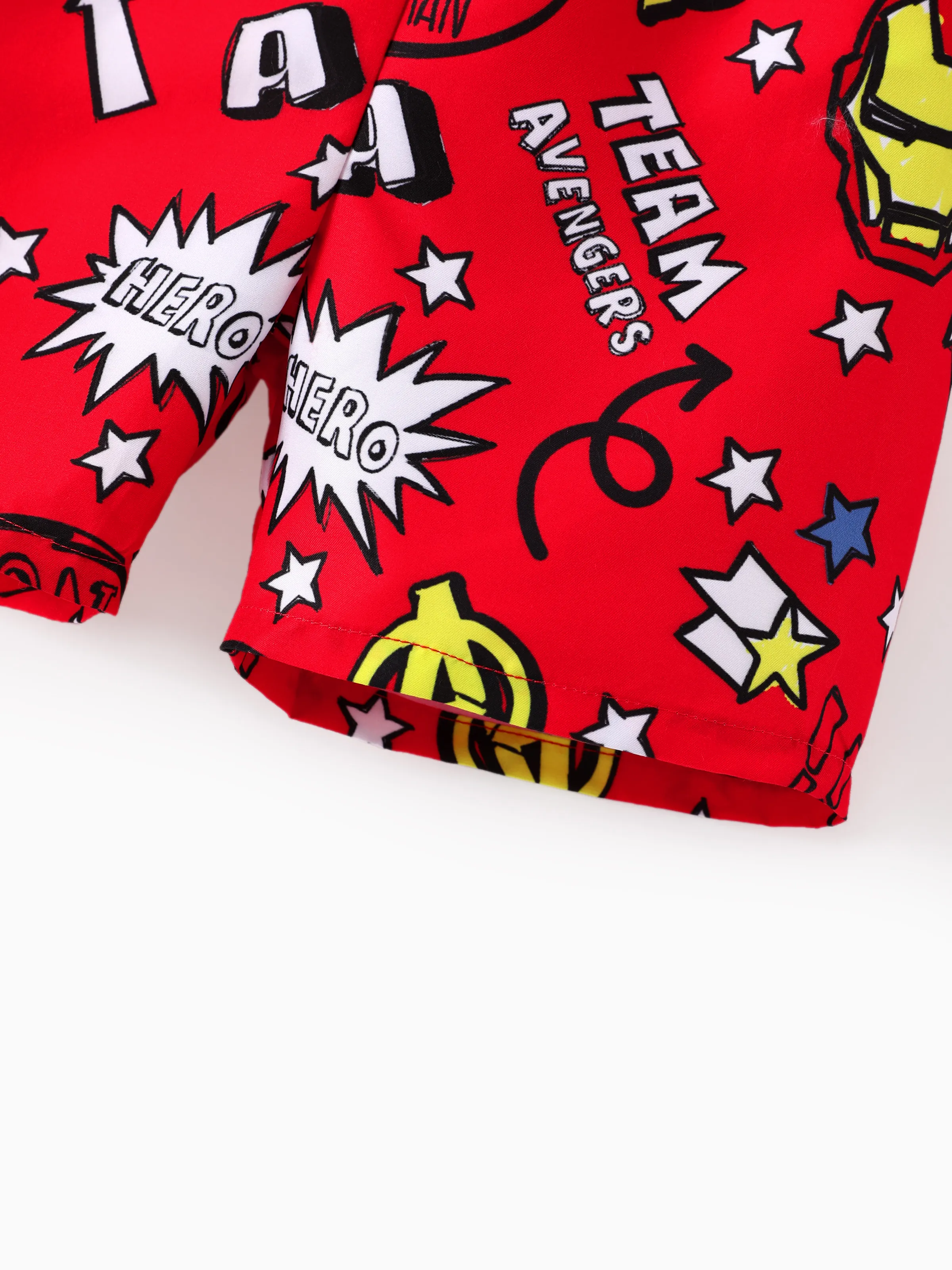 Marvel Toddler/Kid Boy 2pcs Iron Man UPF50+ Allover Print Tops and Trunks Swimsuit Set Red - Image 12