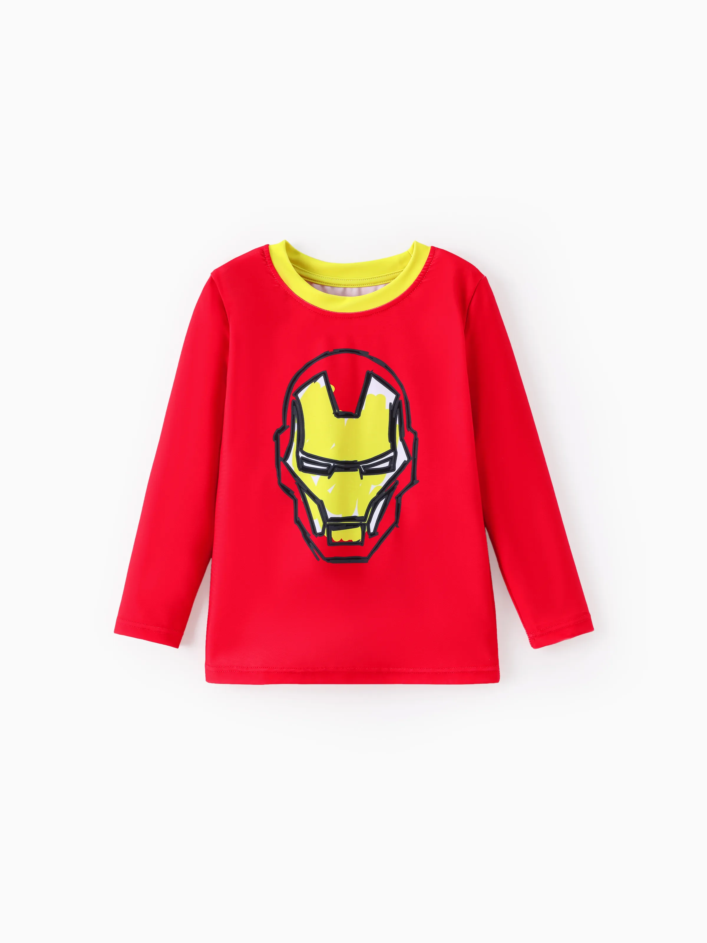 Marvel Toddler/Kid Boy 2pcs Iron Man UPF50+ Allover Print Tops and Trunks Swimsuit Set Red - Image 4