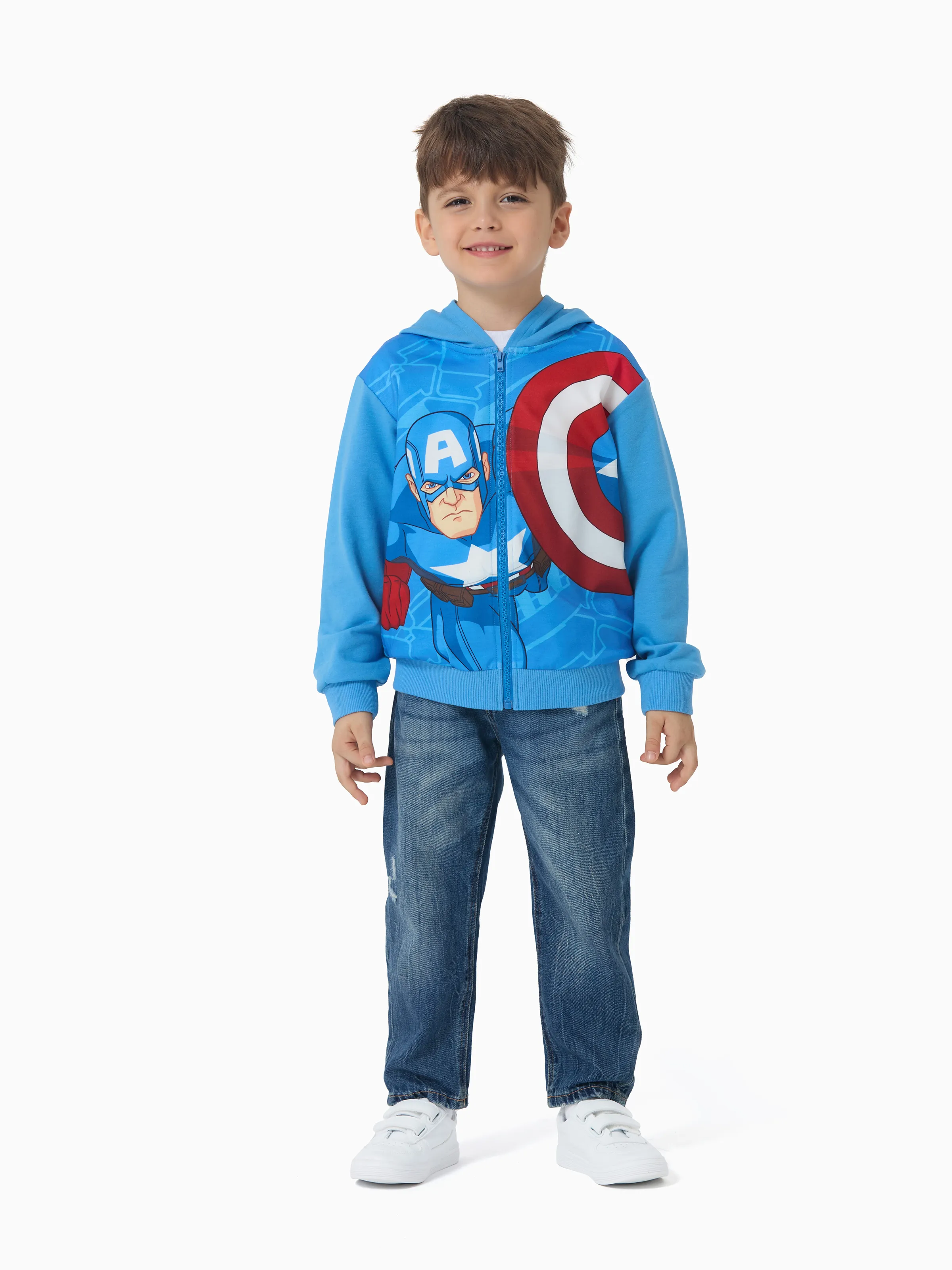 Marvel Toddler/Kid Boy Captain America Hooded Jacket Blue - Image 2