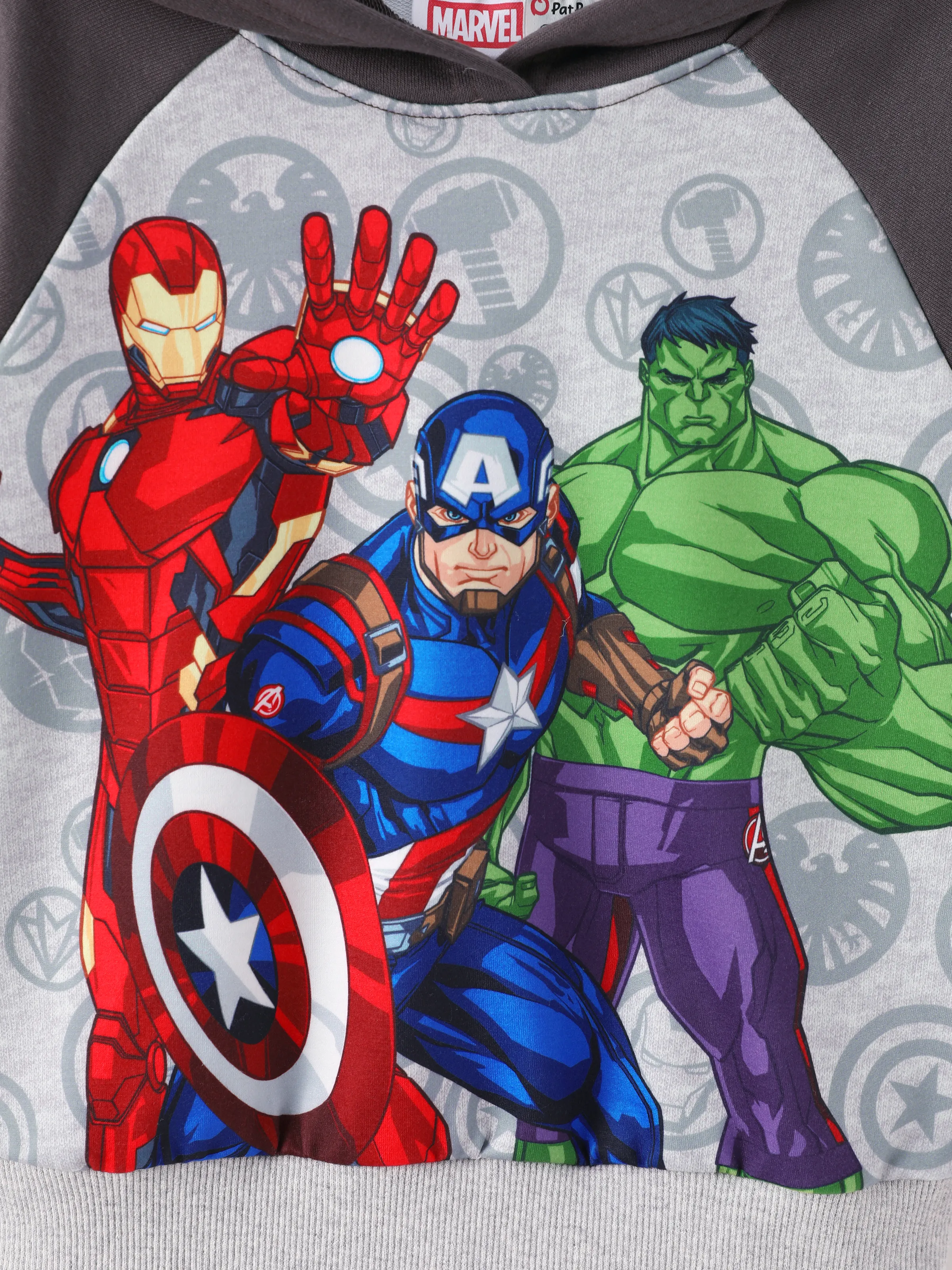 Marvel Toddler/Kids Boy 2pcs Iron Man/ Captain America/ Green Hulk Ribbed Cuffs Hooded Sweatshirt and Sweatpants Set Grey - Image 10