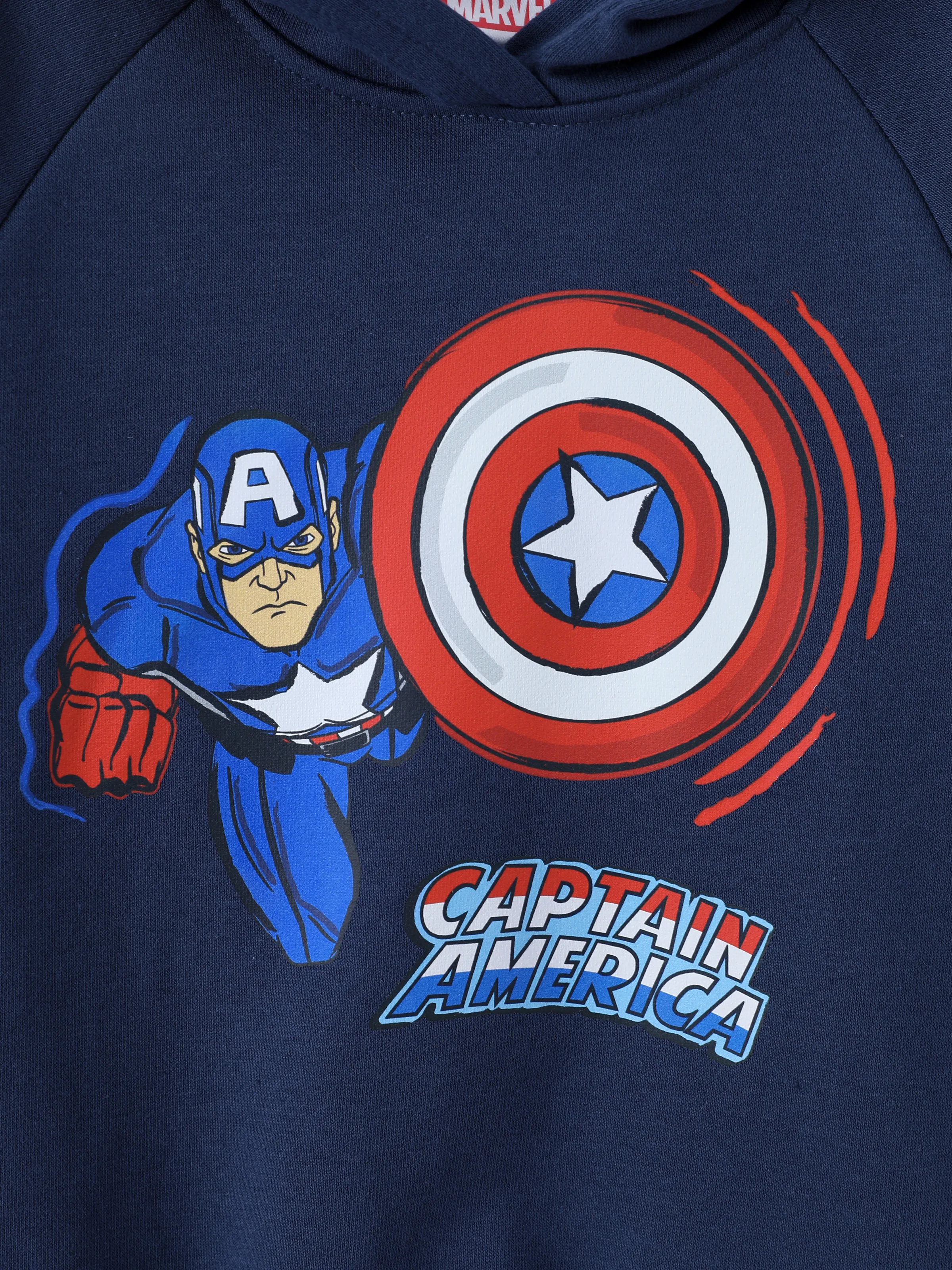 Marvel Toddler/Kids Boy Captain America Hooded Sweatshirt Deep Blue - Image 5