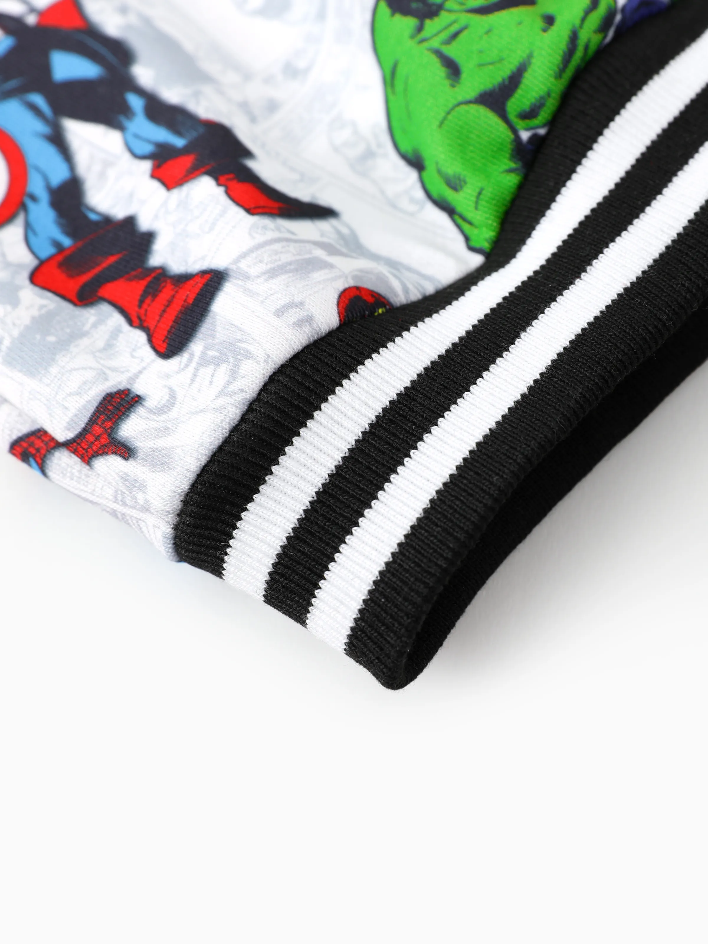 Marvel Toddler/Kids Boy Spider-Man/ Captain America/ IronMan/ Green Hulk Allover Print Stand Collar Jacket Black - Image 9