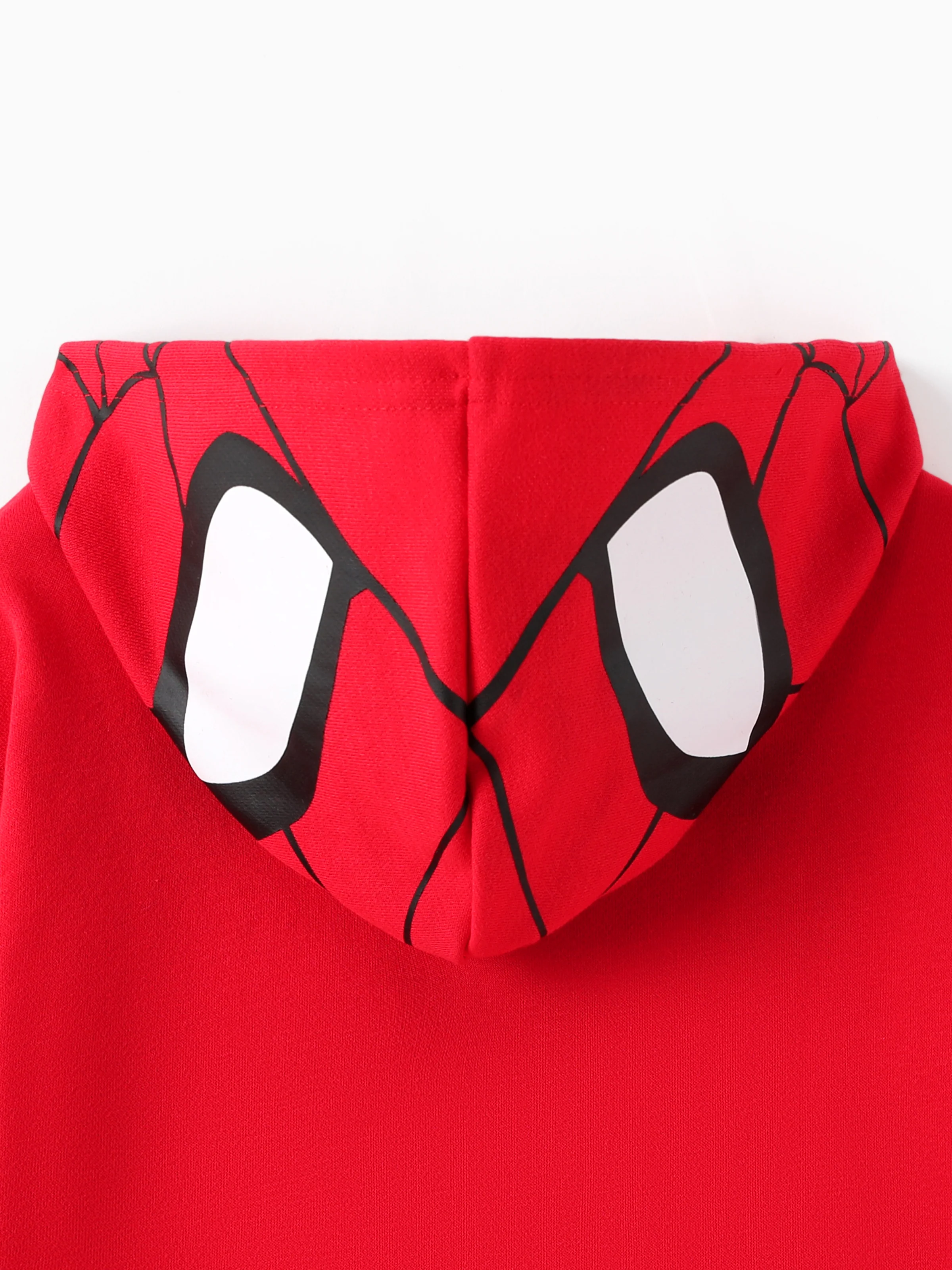 Marvel Toddler/Kids Boy Spider-Man Mask Pattern Zipper Kangaroo Pocket hooded Jacket Red - Image 8