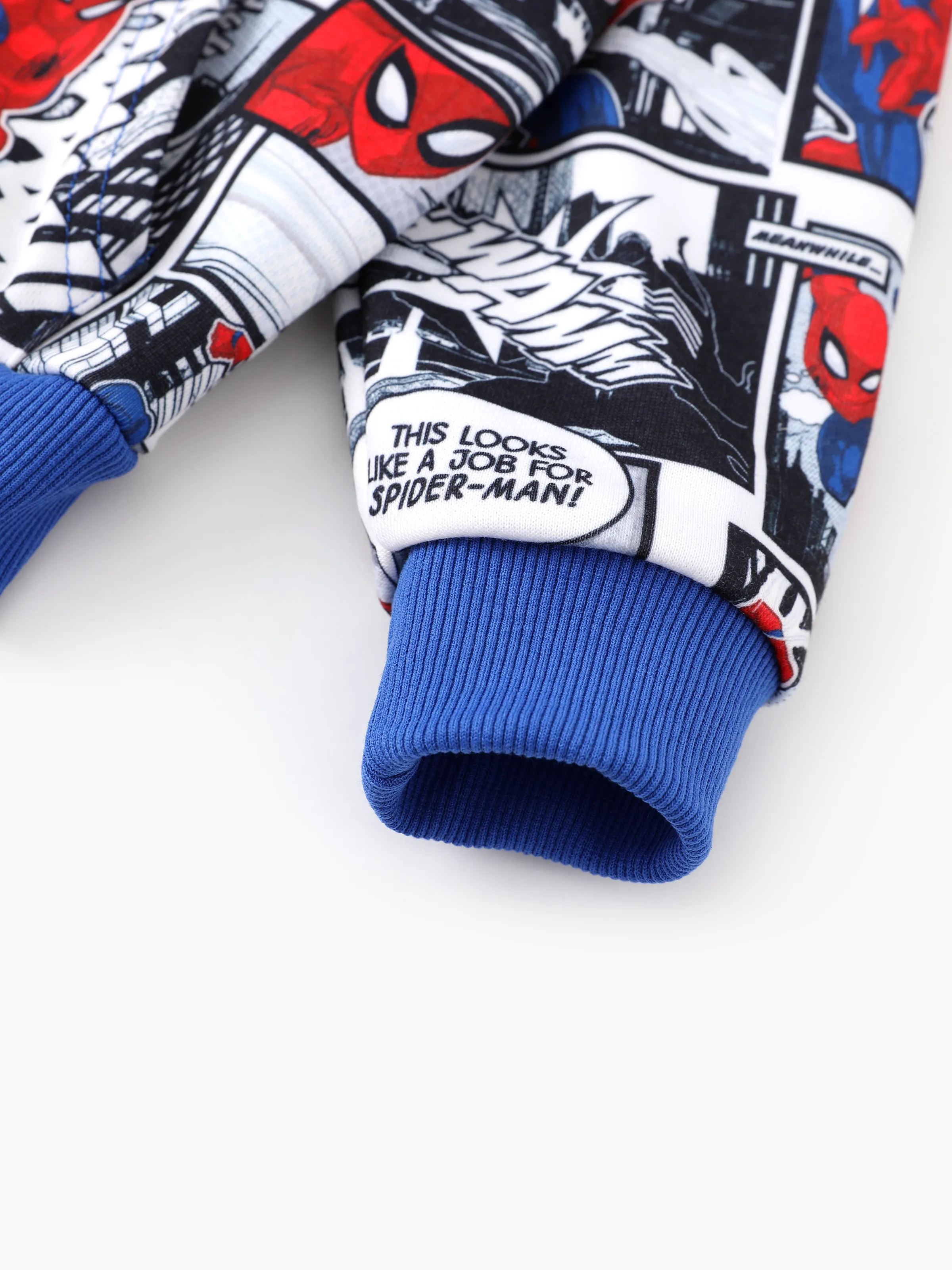 Marvel Toddler/Kids Boy Spider-Man Zipper Kangaroo Pocket hooded Jacket Blue - Image 9