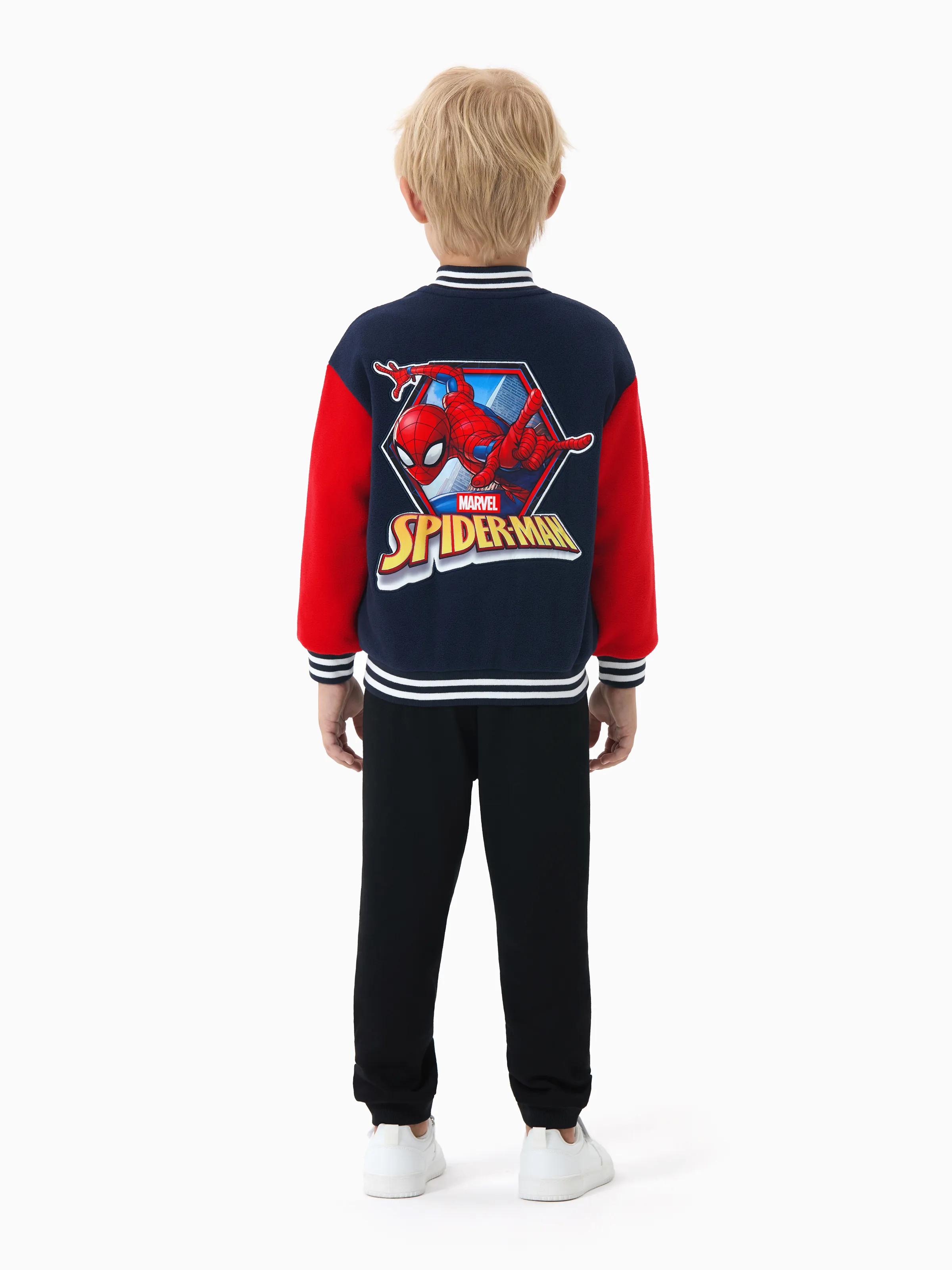 Marvel Toddler/Kids Boy Spiderman Colorblock Character Graphic Bomber Jacket Deep Blue Deep Blue - Image 6