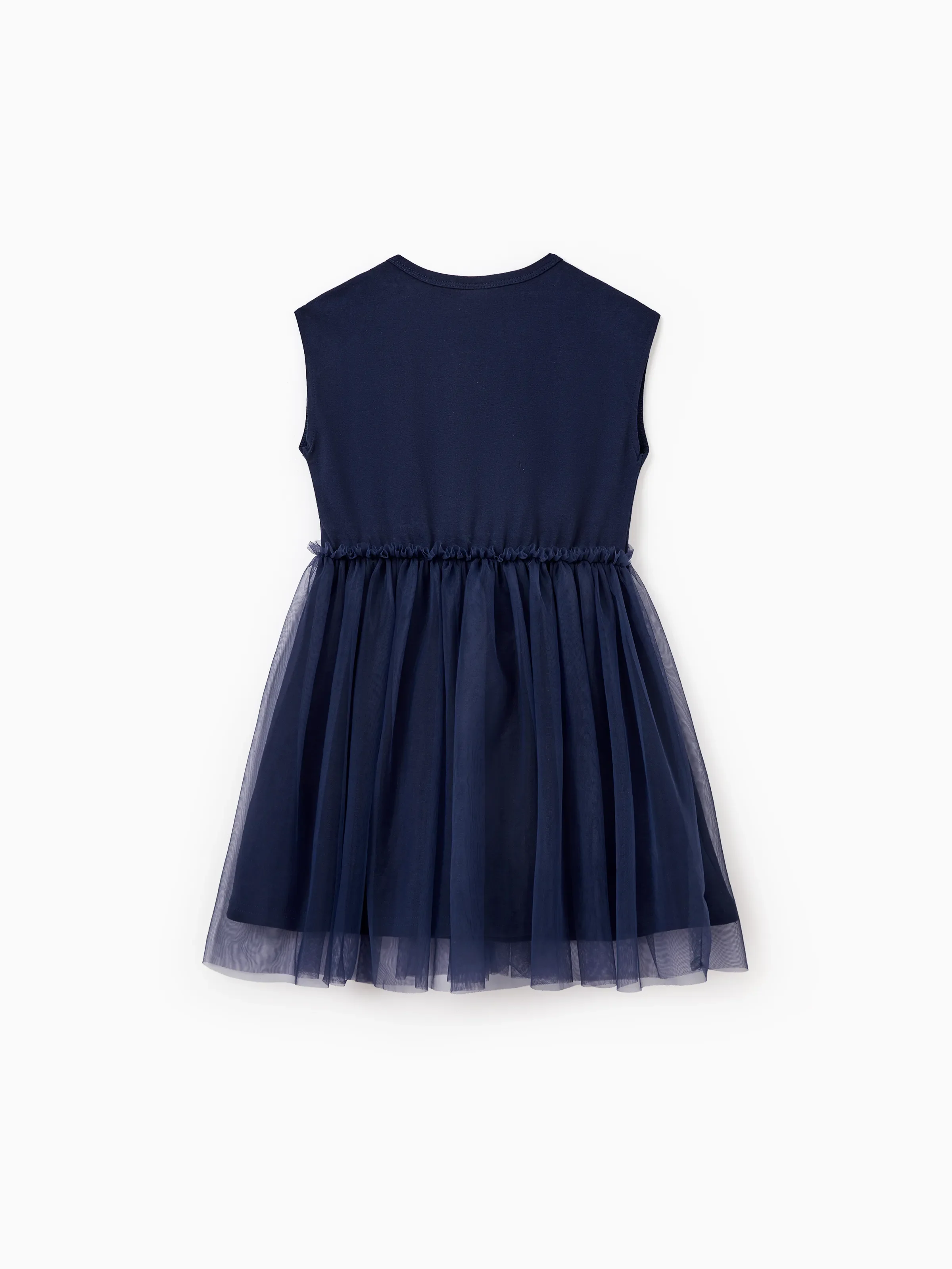 Matching Cotton Dresses for Mommy & Me Unicorn Print with Tulle Skirt for Girls, Knotted Dress for Mom, Perfect for Family Outings & Photos Deep Blue - Image 8