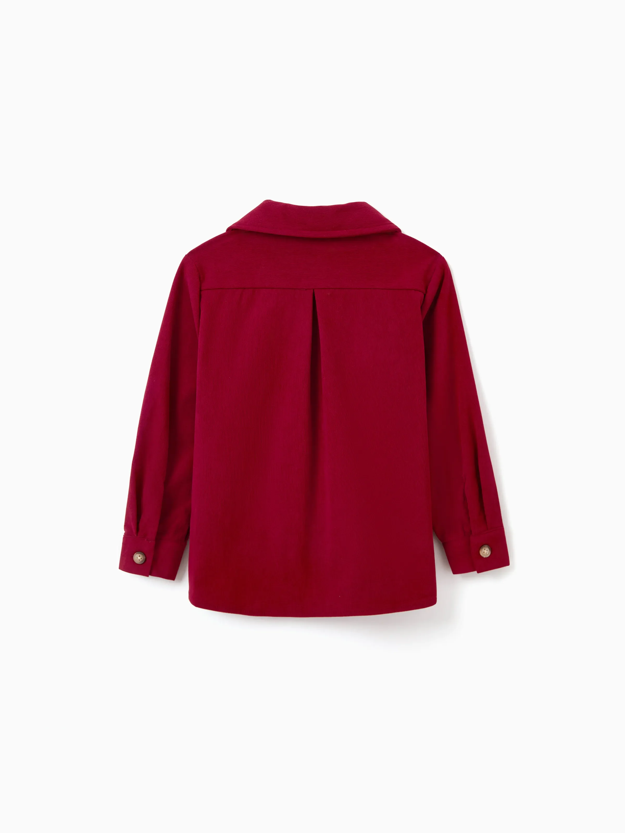 Matching Family Outfit Set Long-sleeve Shirt and Off Shoulder Long-sleeve Plaid Splicing Knitted Dress Burgundy - Image 15