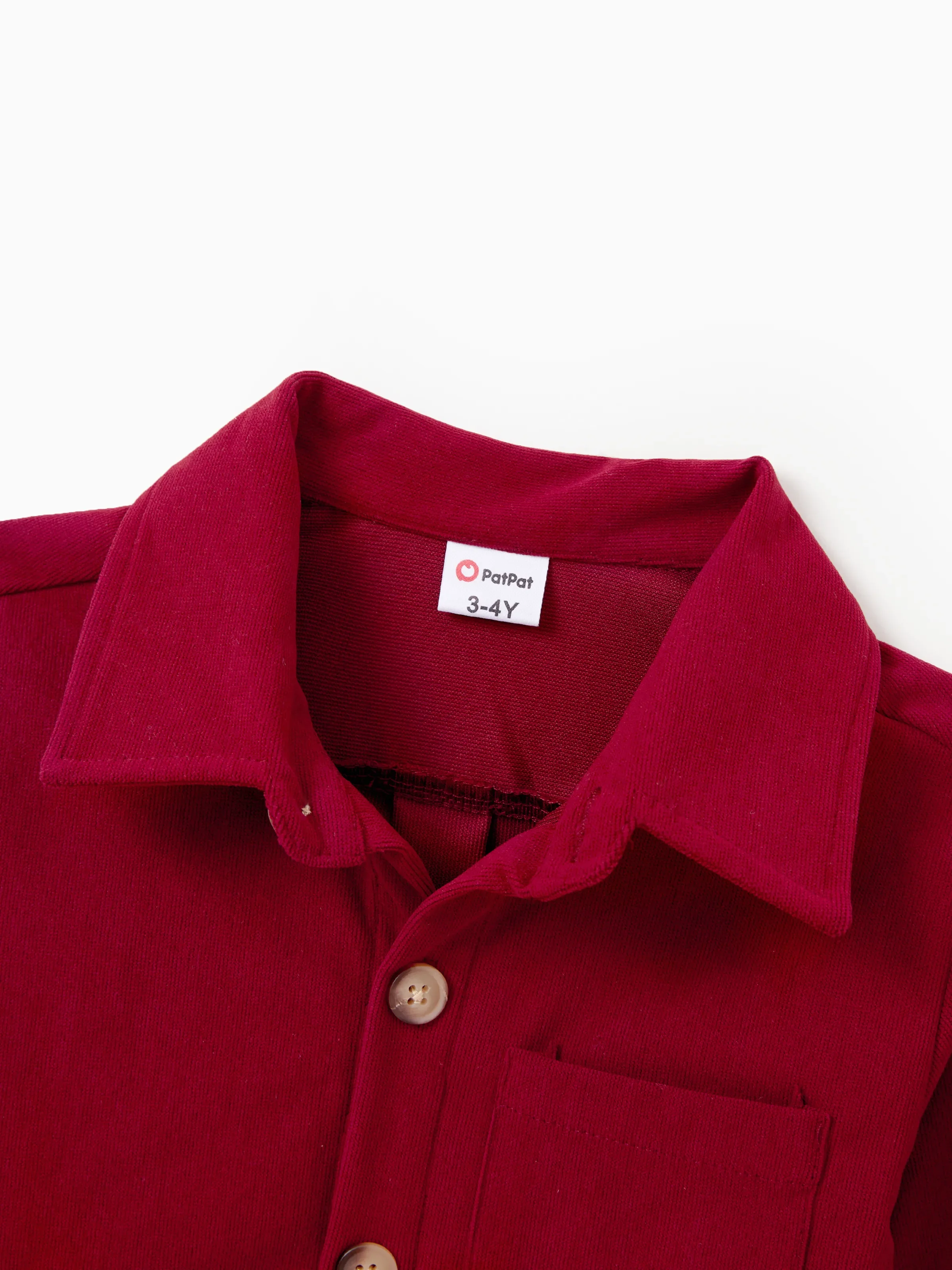 Matching Family Outfit Set Long-sleeve Shirt and Off Shoulder Long-sleeve Plaid Splicing Knitted Dress Burgundy - Image 16