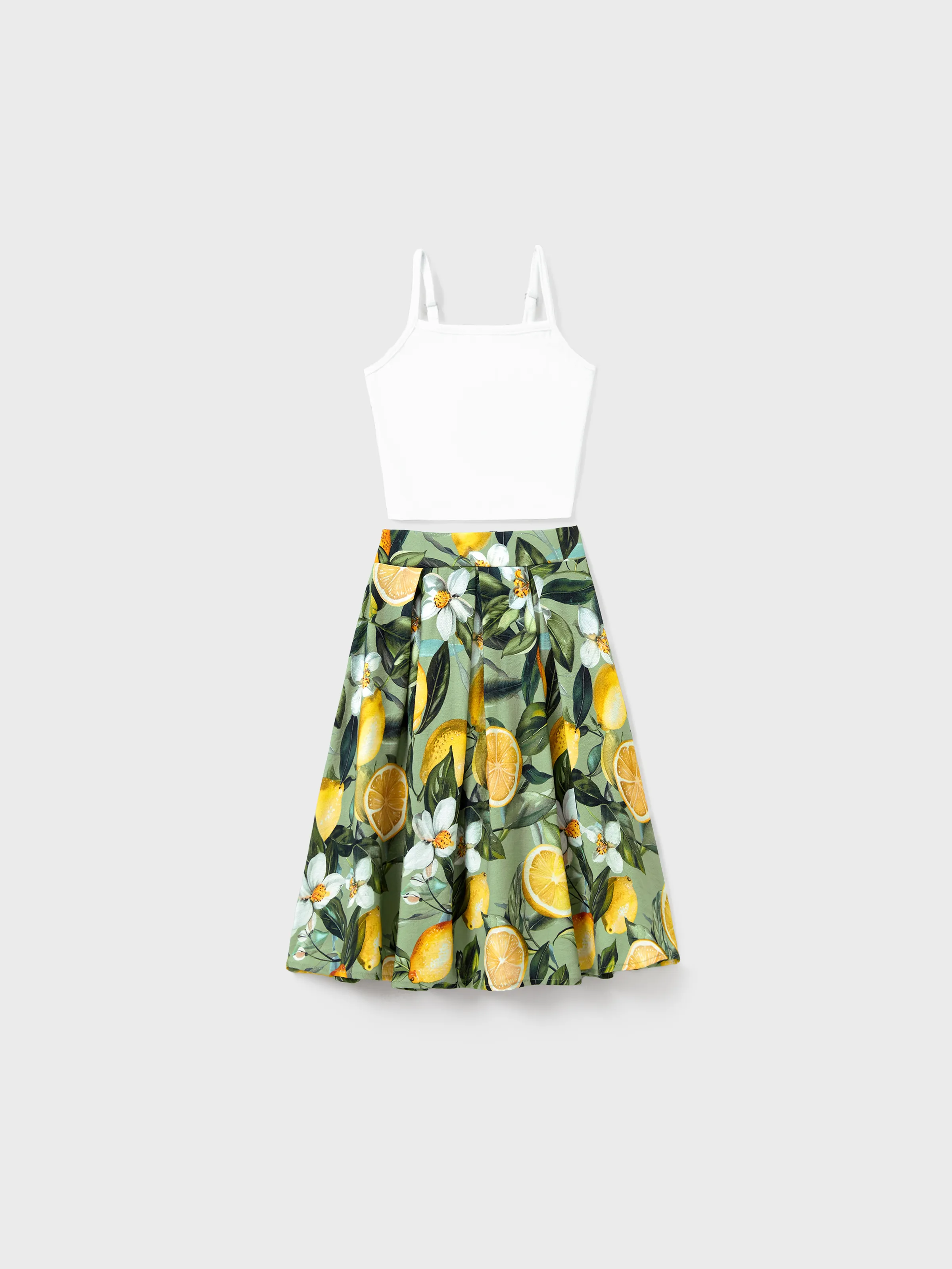 Matching Family Outfits Lemon Print Hawaiian Shirts & Summer Dresses Tropical Vacation Clothes for Men, Women & Kids Green - Image 11