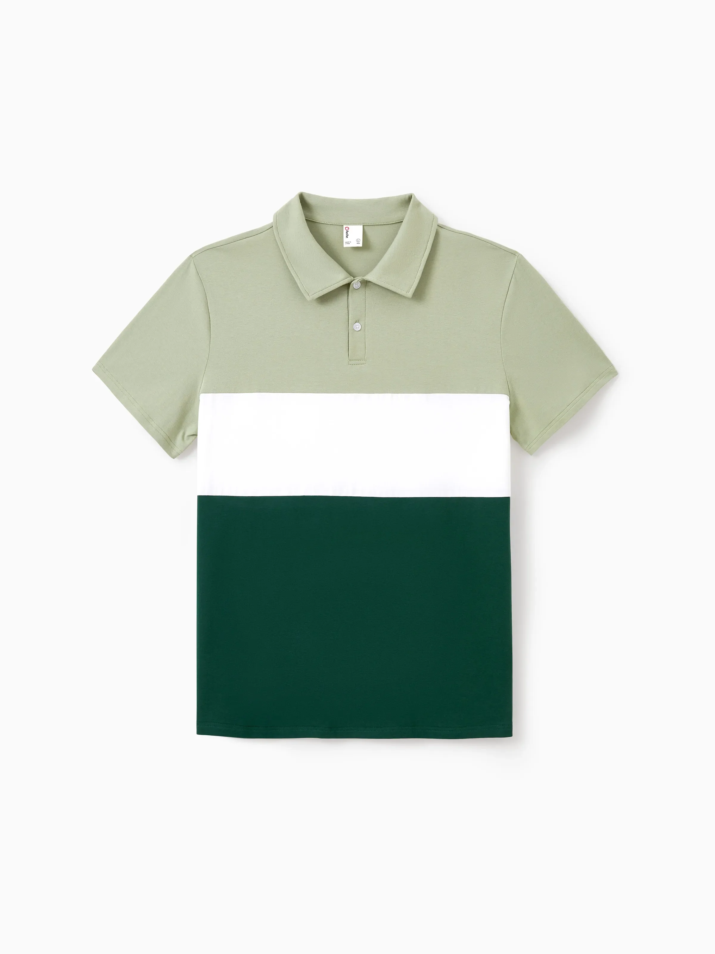 Matching Family Outfits Tropical Floral Print Strap Dress or Short-sleeve Colorblock Shirts Set Pale Green - Image 29