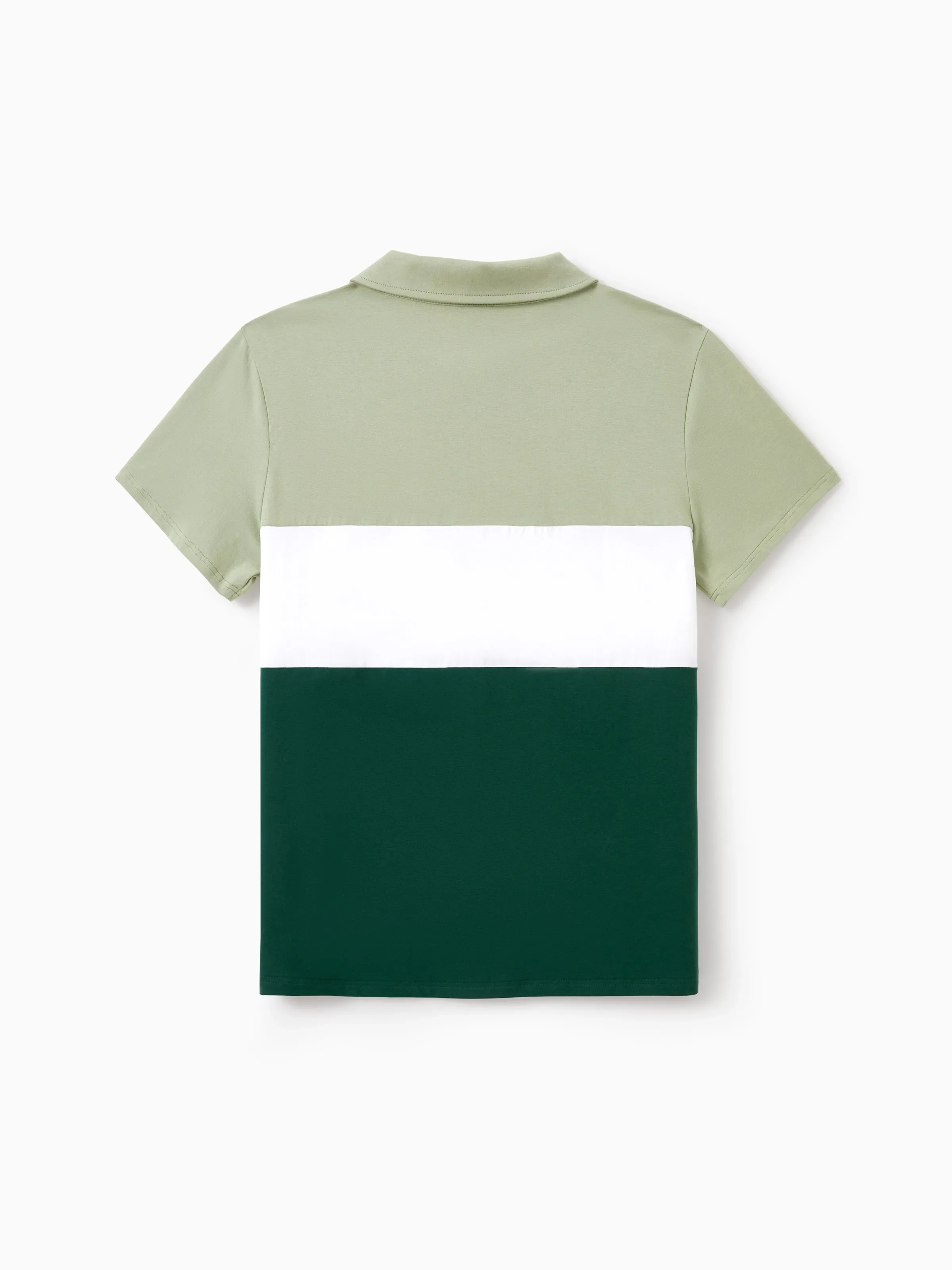 Matching Family Outfits Tropical Floral Print Strap Dress or Short-sleeve Colorblock Shirts Set Pale Green - Image 30