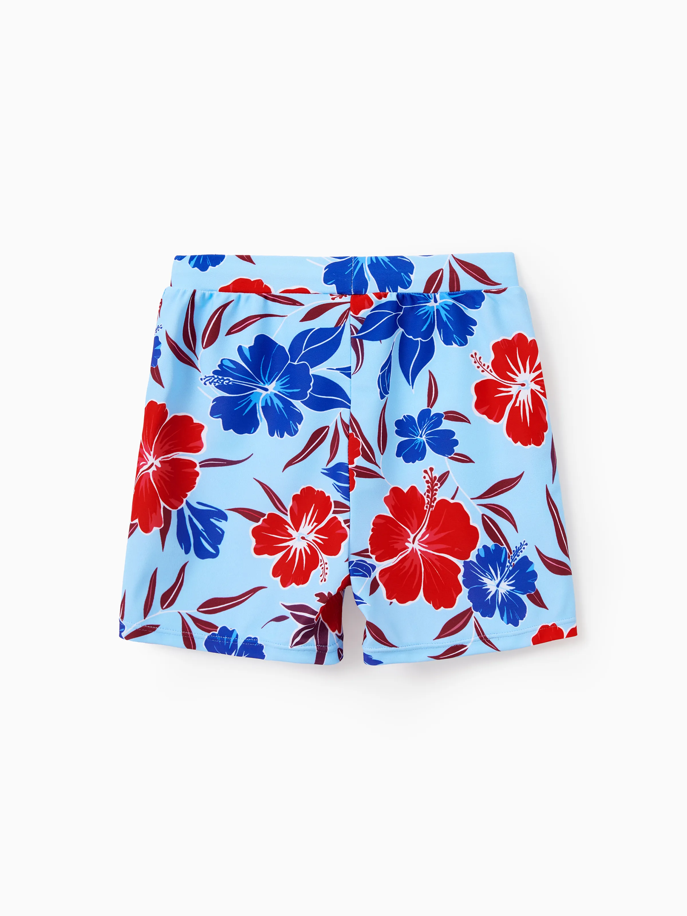 Matching Family Swimwear Floral Print Bikini & Swim Trunks Set for Mom, Dad, & Kids, Perfect for Summer Beach Days & Pool Parties Red - Image 13