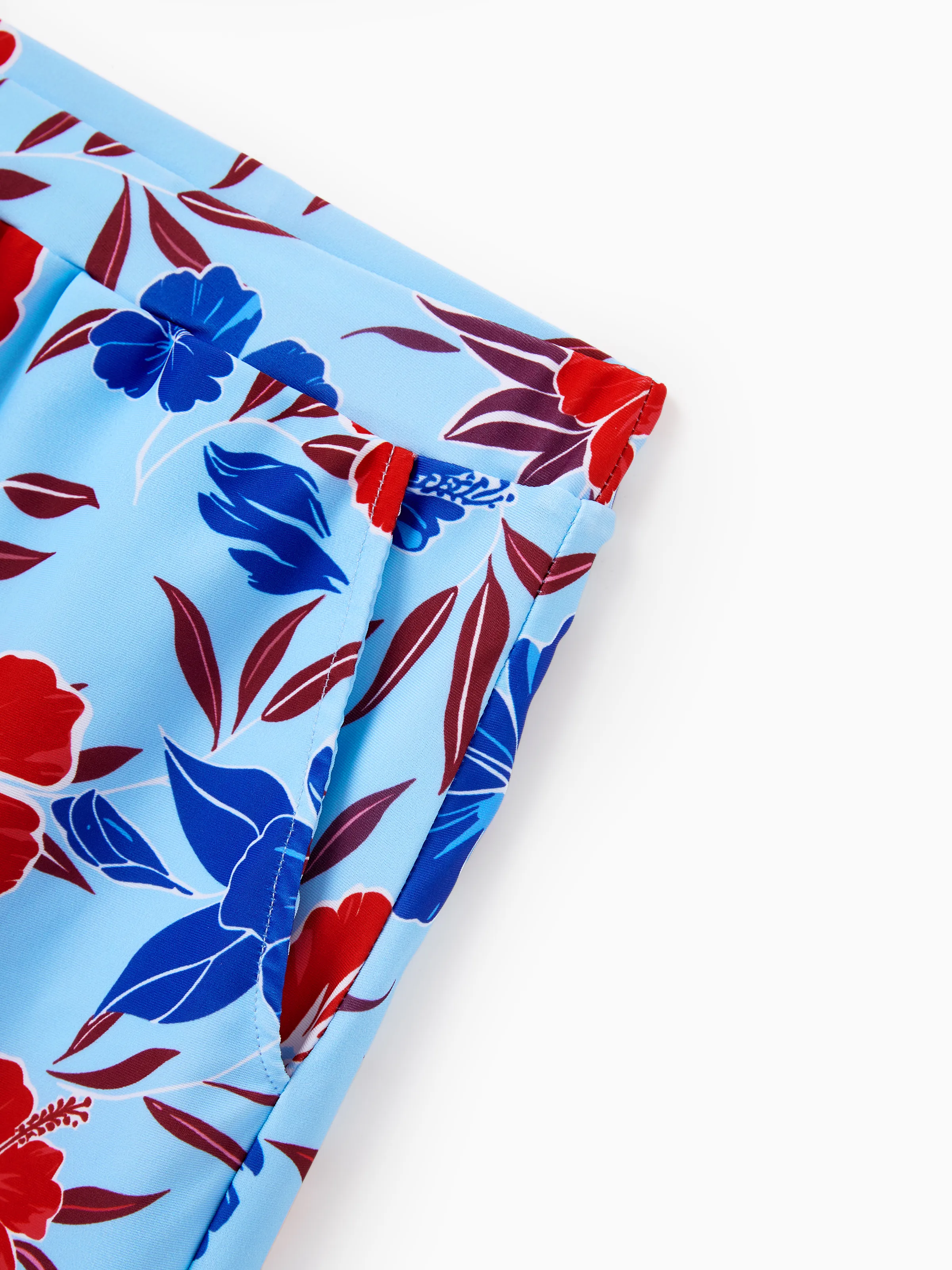 Matching Family Swimwear Floral Print Bikini & Swim Trunks Set for Mom, Dad, & Kids, Perfect for Summer Beach Days & Pool Parties Red - Image 20
