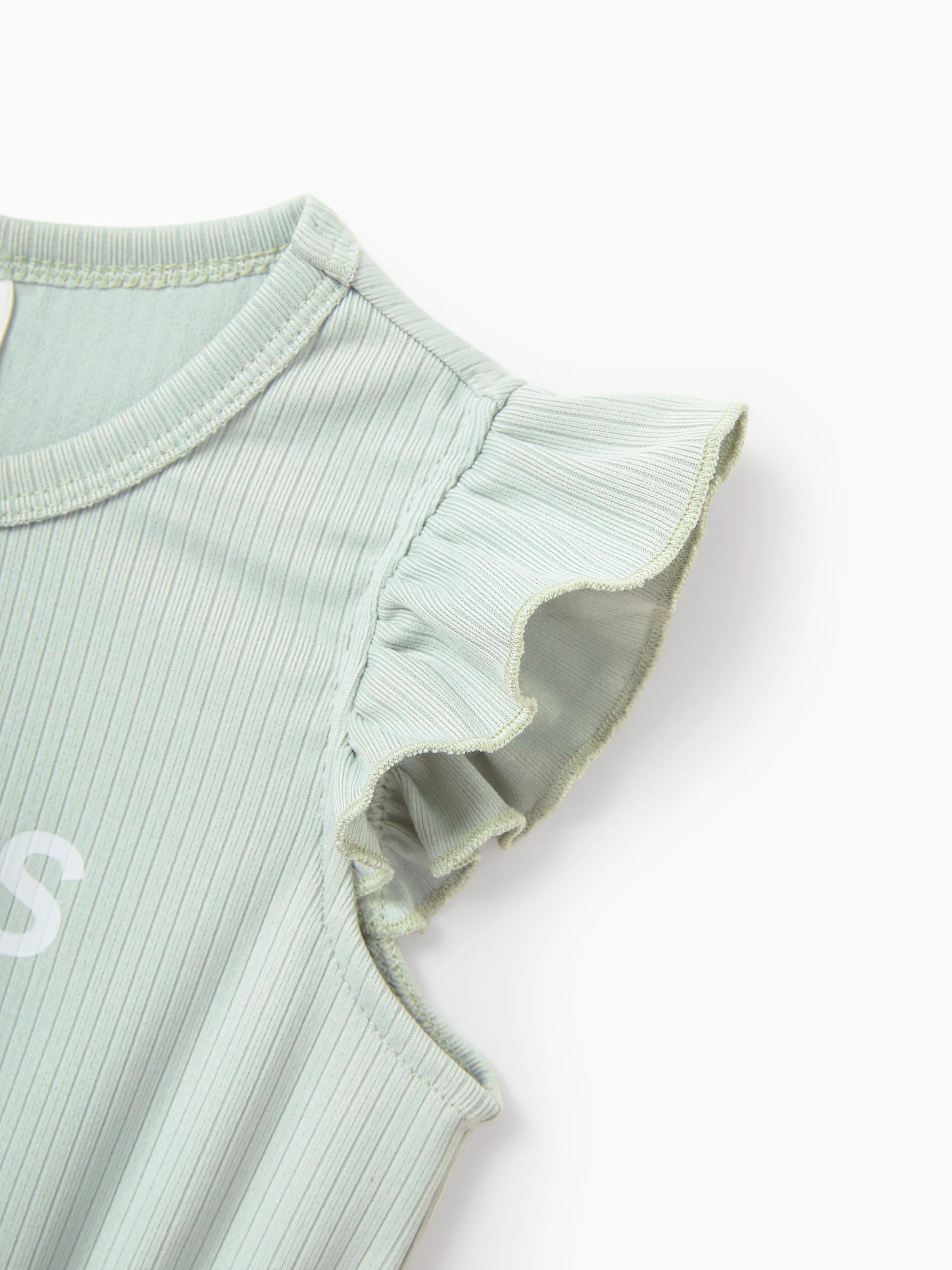 Matching Mommy & Me "Besties" Dresses Pastel Tulle Skirt for Girls, Ribbed Bodycon Dress for Mom, Perfect for Family Outings & Photos Pale Green - Image 10