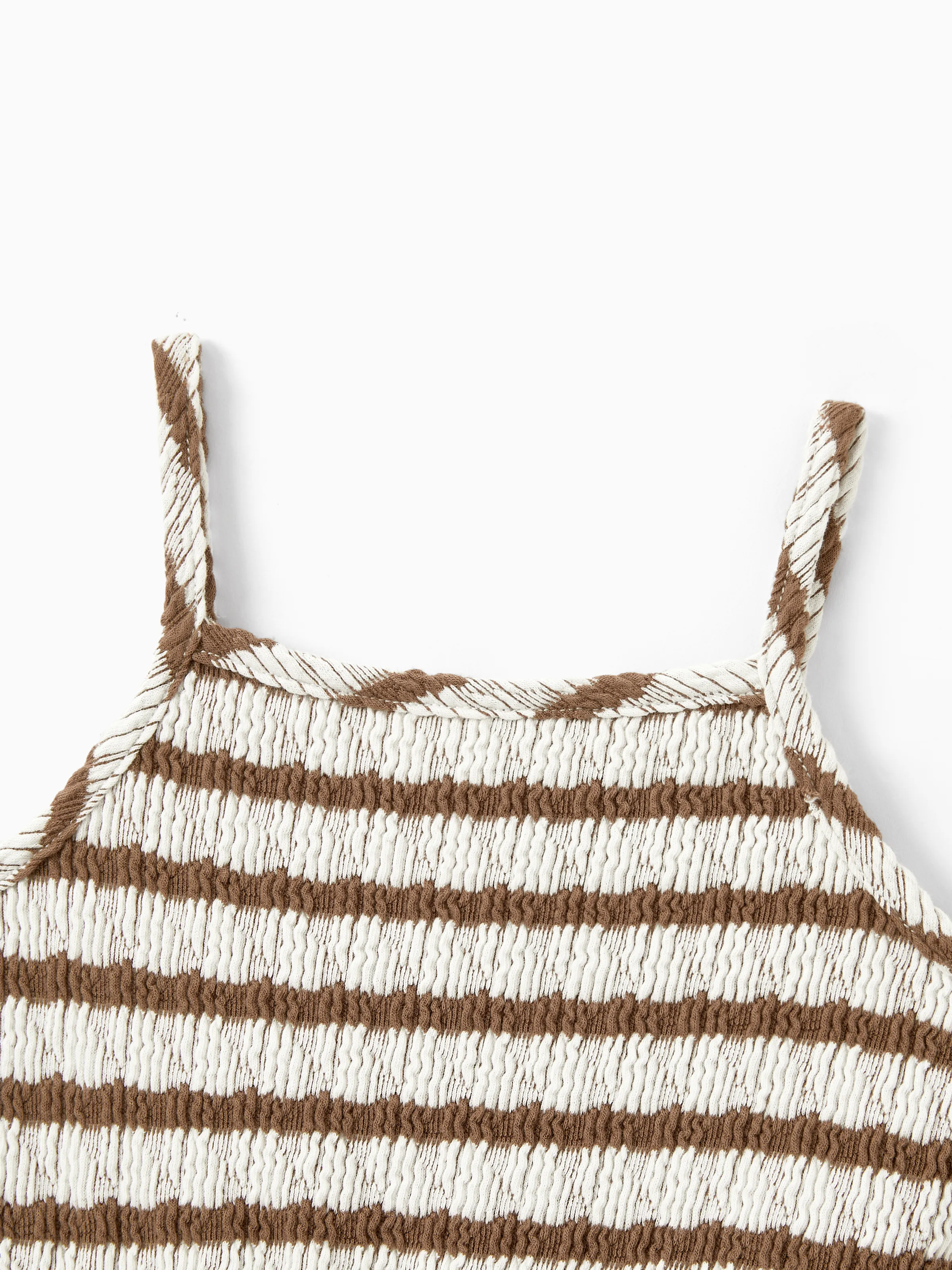 Matching Striped Dresses for Mommy & Me  Twist-Front Dress with Tulle Skirt, Perfect for Summer Family Outings & Photos Khaki - Image 14
