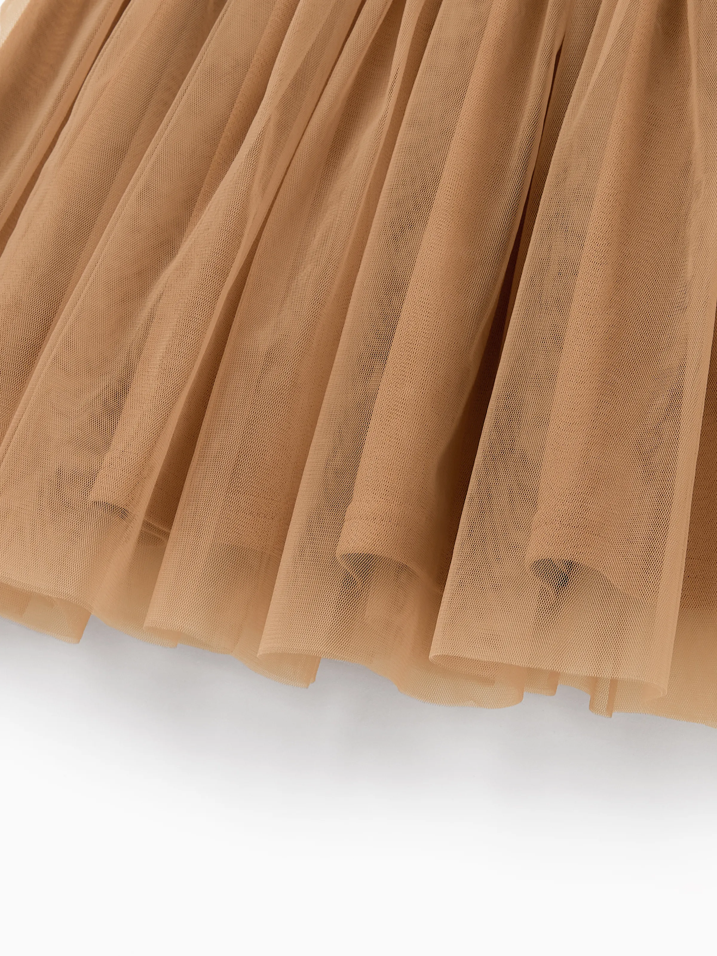 Matching Striped Dresses for Mommy & Me  Twist-Front Dress with Tulle Skirt, Perfect for Summer Family Outings & Photos Khaki - Image 16