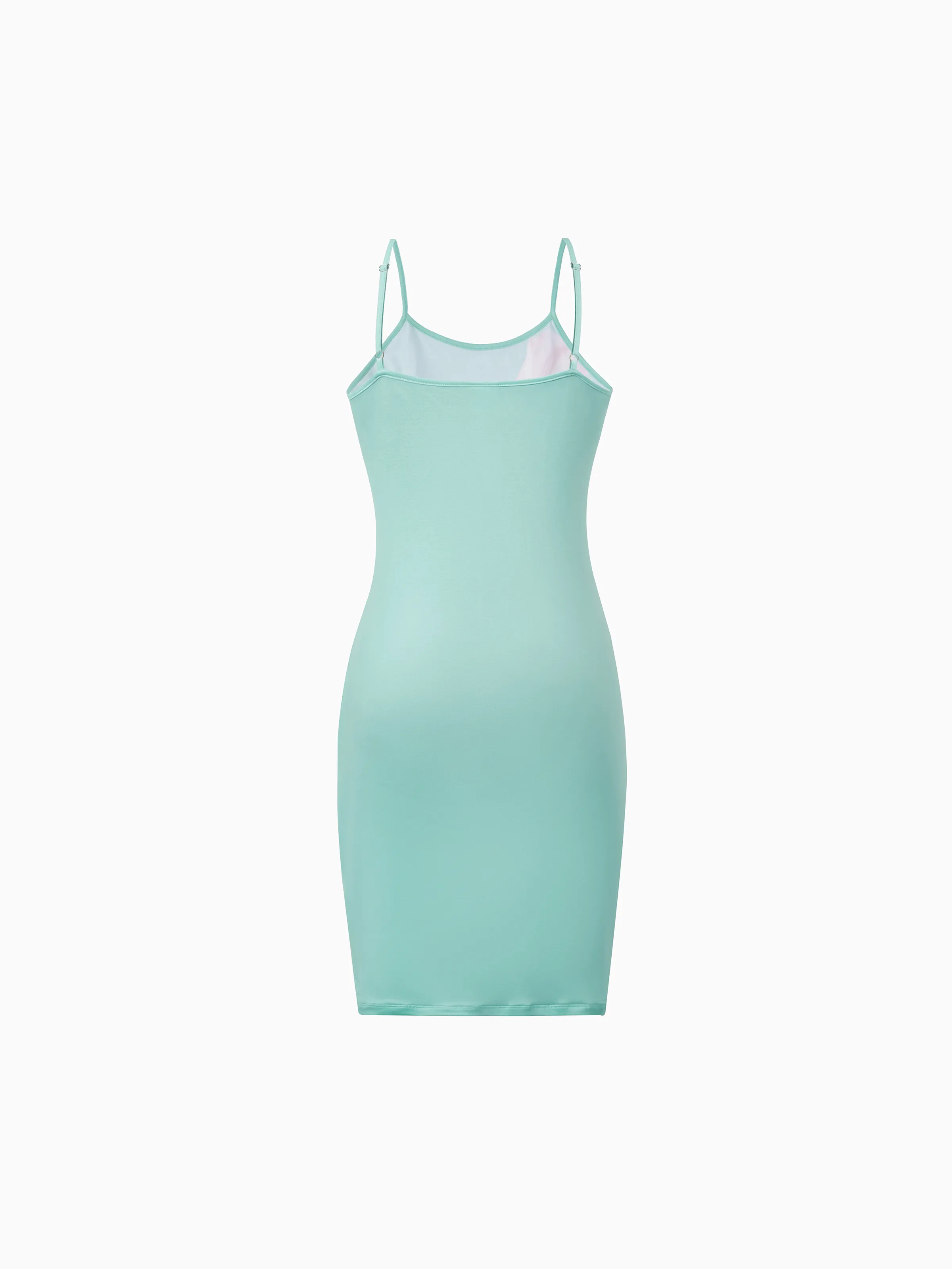 Mommy and Me Casual Flower Print Sleeveless Strappy Dresses  Light Green - Image 3