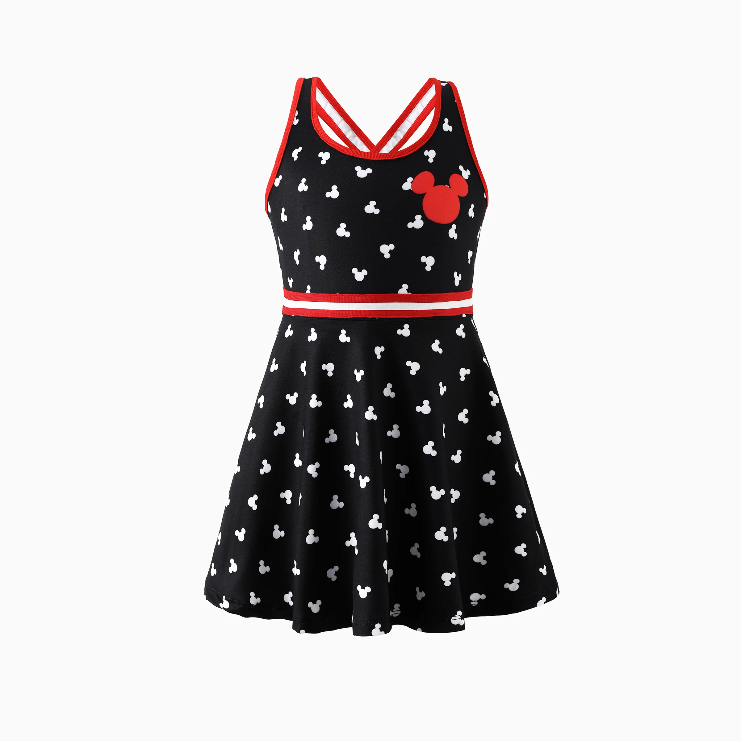 Disney Mickey and Friends Mommy and Me Family matching 1pc Mickey Mouse Allover Print Sporty Dress/Cotton Top /RomperExpression Casual Suits Family Set 3pcs Cotton Unisex Black - Image 10