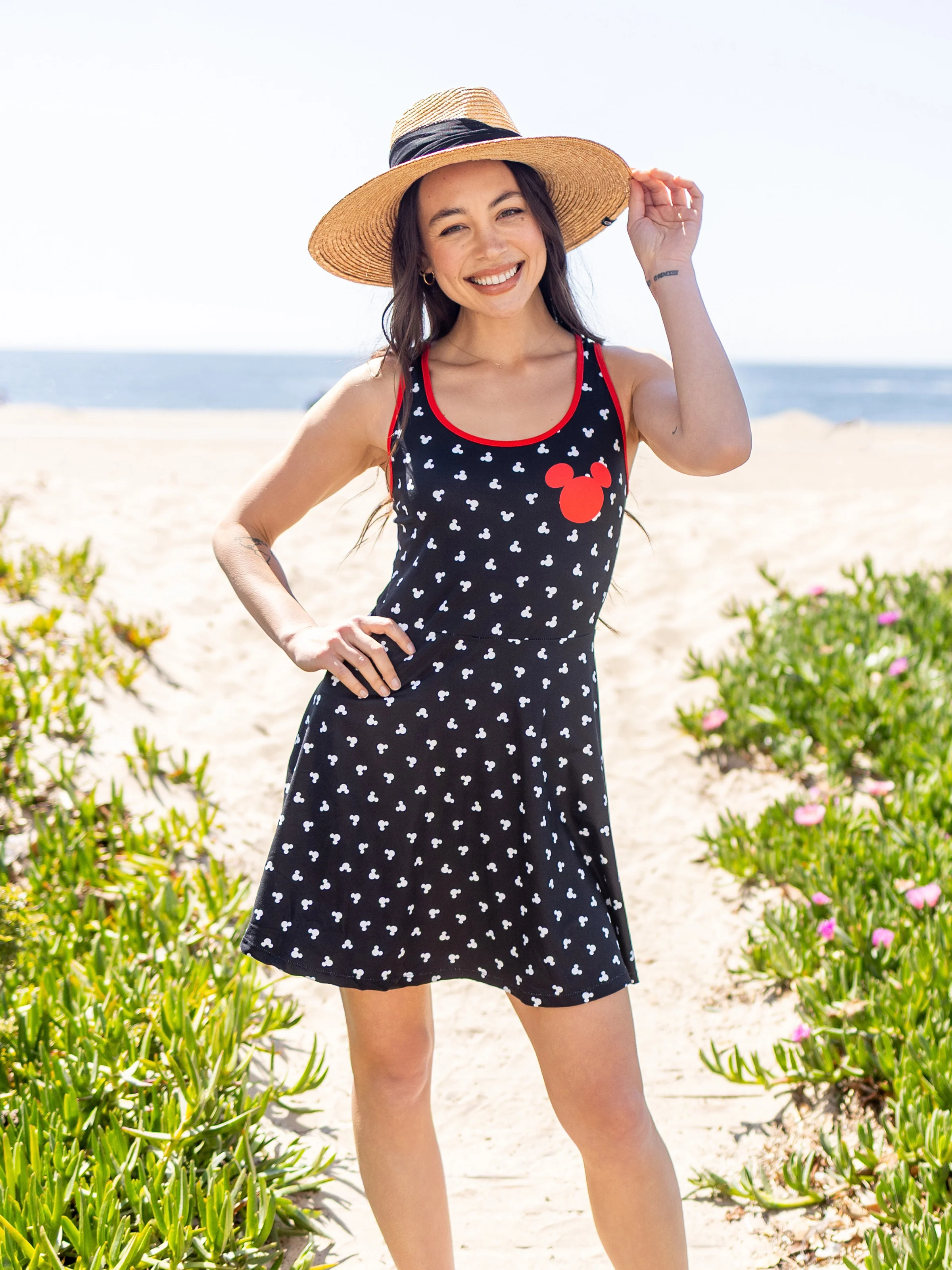 Disney Mickey and Friends Mommy and Me Family matching 1pc Mickey Mouse Allover Print Sporty Dress/Cotton Top /RomperExpression Casual Suits Family Set 3pcs Cotton Unisex Black - Image 3