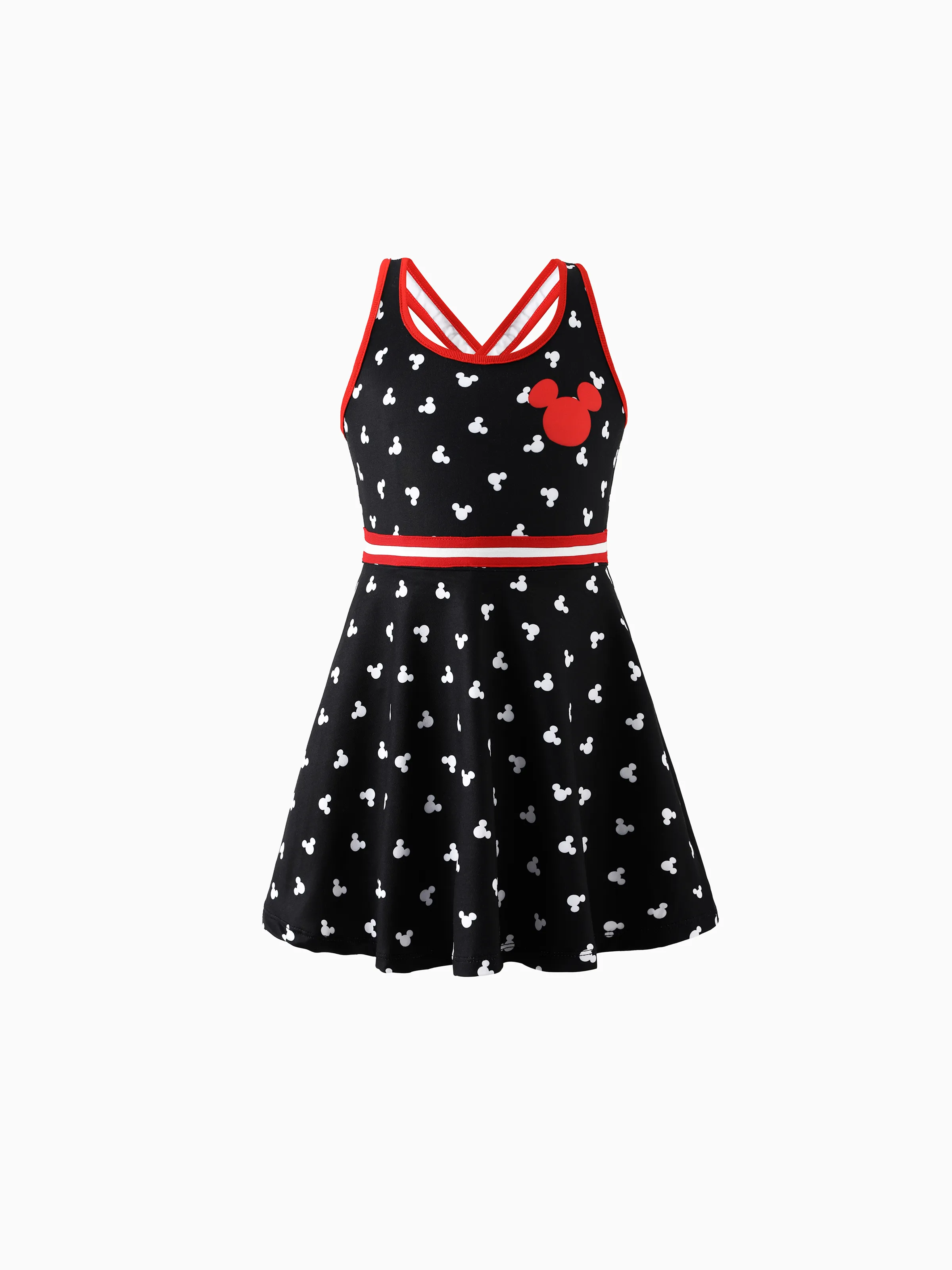 Disney Mickey and Friends Mommy and Me Family matching 1pc Mickey Mouse Allover Print Sporty Dress/Cotton Top /RomperExpression Casual Suits Family Set 3pcs Cotton Unisex Black - Image 6