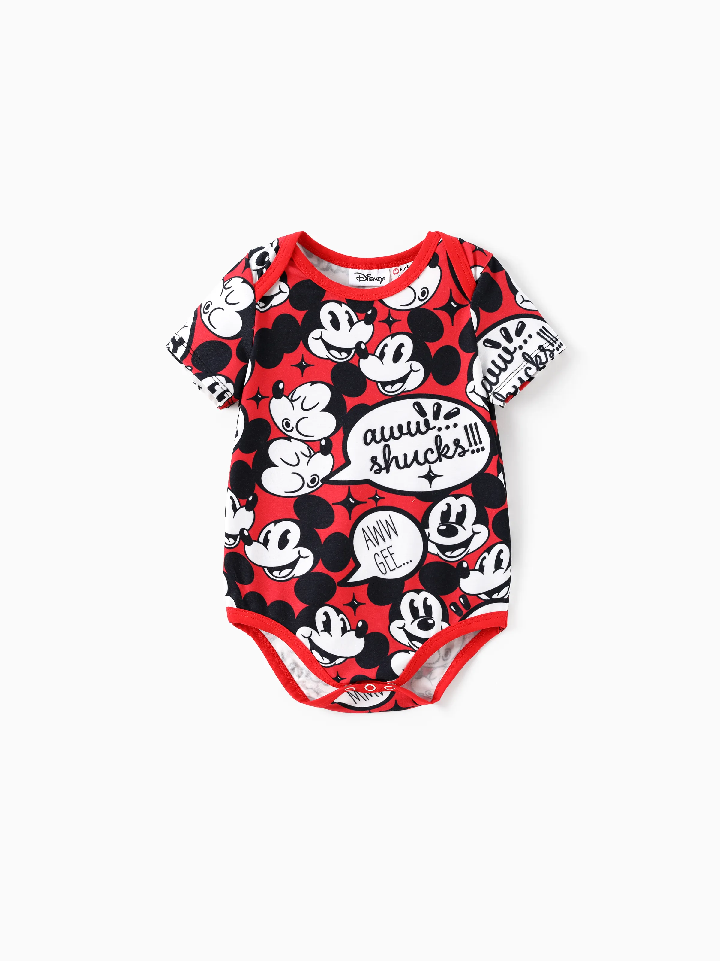 Disney Mickey and Friends Mommy and Me Family matching 1pc Mickey Mouse Graffiti Cotton T-shirt or Colorblock Dress with Built-in Shorts & Pockets or Naia™ Allover Romper  Red - Image 13