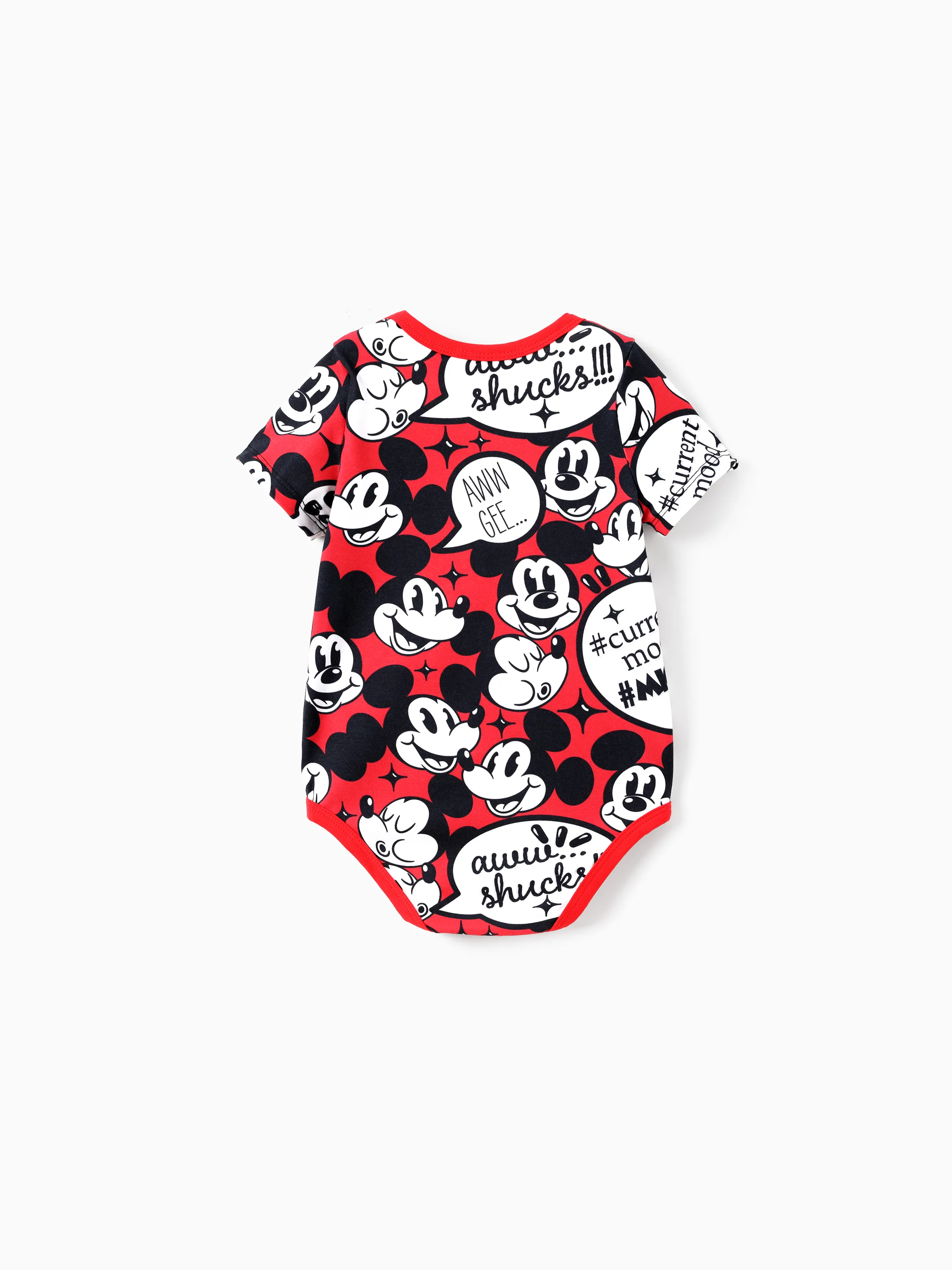 Disney Mickey and Friends Mommy and Me Family matching 1pc Mickey Mouse Graffiti Cotton T-shirt or Colorblock Dress with Built-in Shorts & Pockets or Naia™ Allover Romper  Red - Image 14