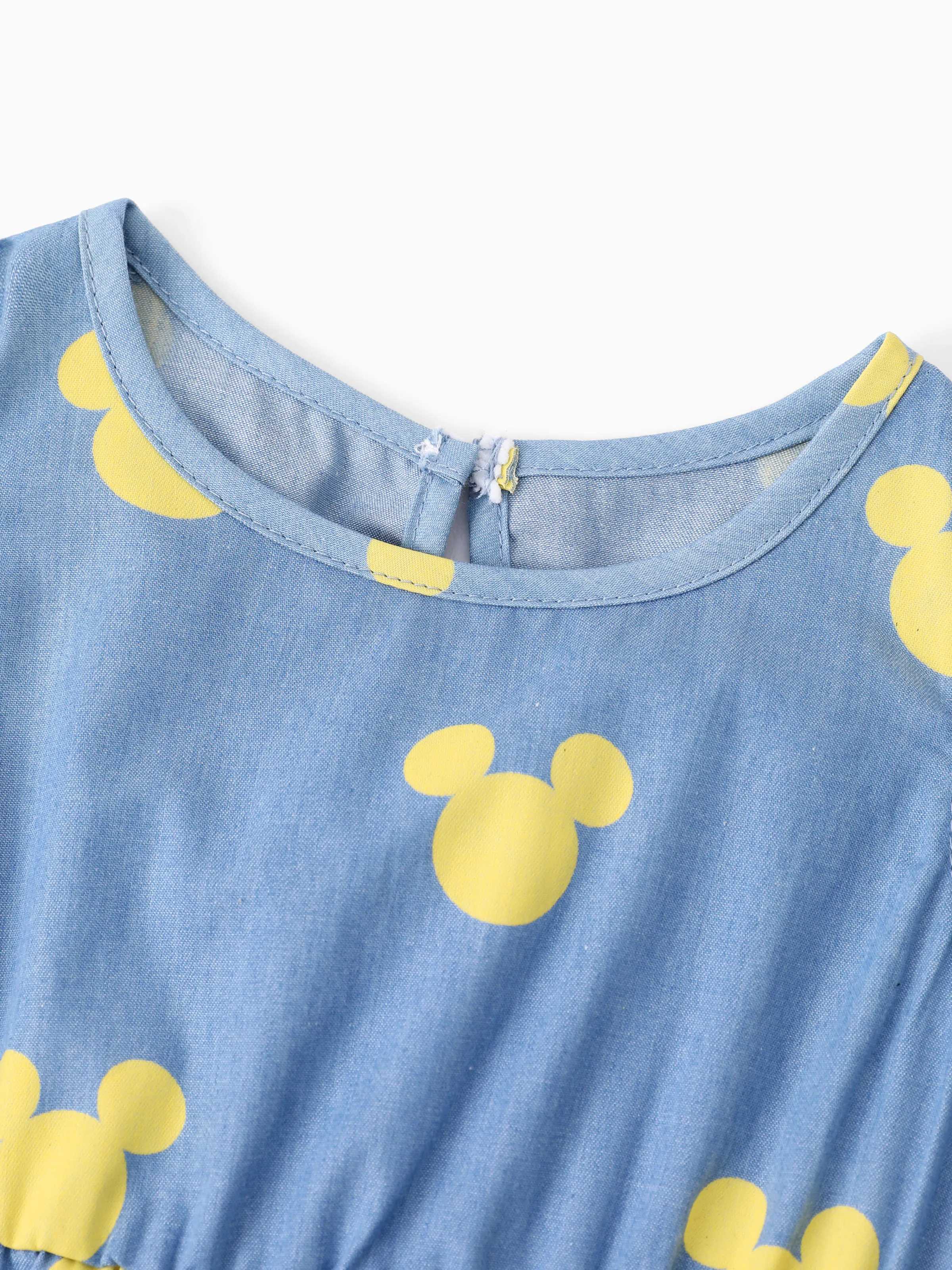 Disney Mickey and Friends Mommy and Me Family matching Mickey Mouse Allover Print Denim Dresse/Jumpsuit/T-shirt Blue - Image 16