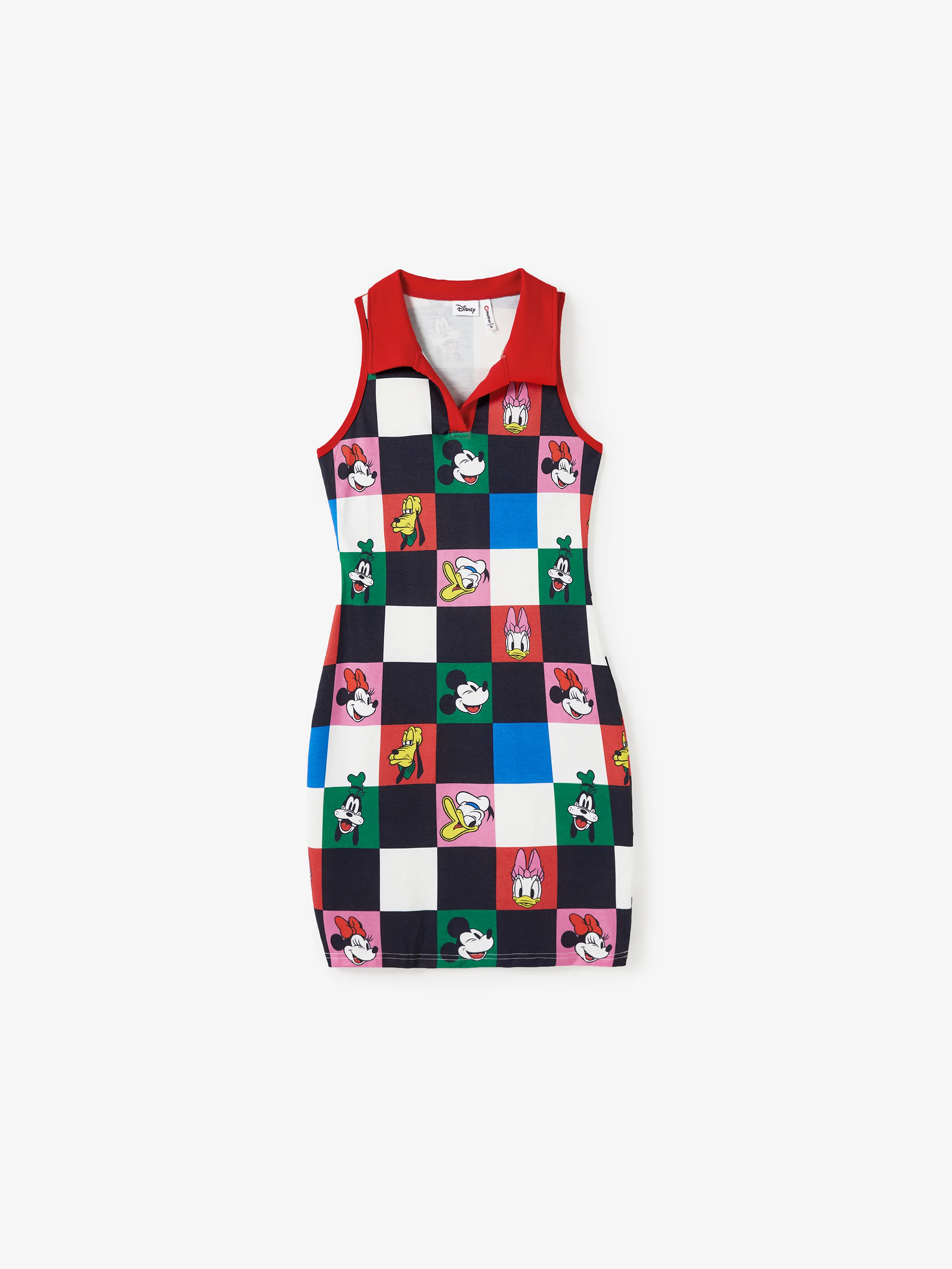 Disney Mickey and Friends Mommy and Me Family Matching Naia™ Colorful Checkered Pattern Top/Sleeveless Dress/Onesie Multi-color - Image 3
