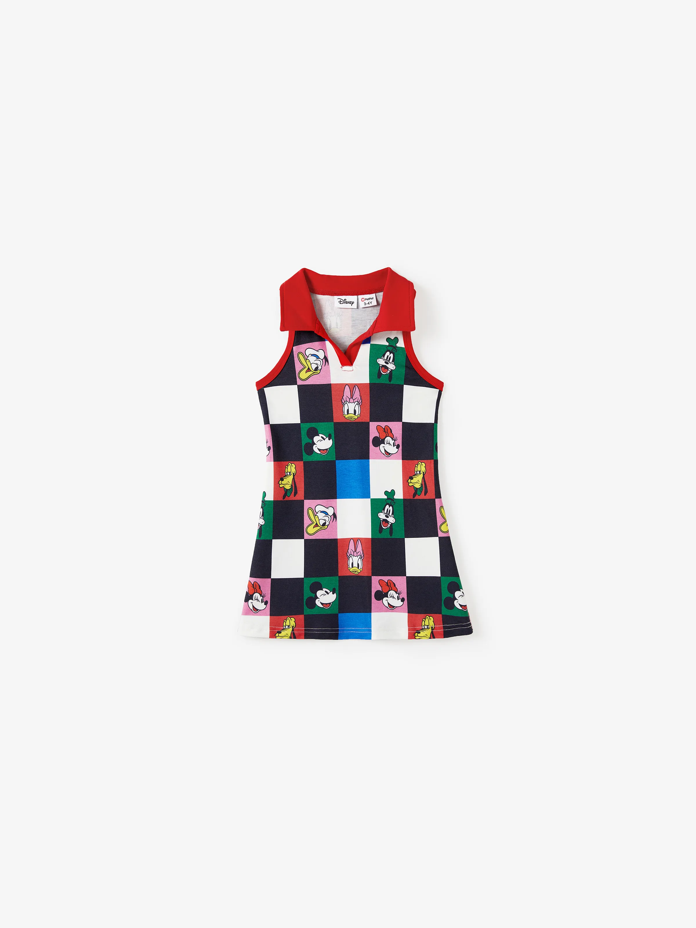 Disney Mickey and Friends Mommy and Me Family Matching Naia™ Colorful Checkered Pattern Top/Sleeveless Dress/Onesie Multi-color - Image 8