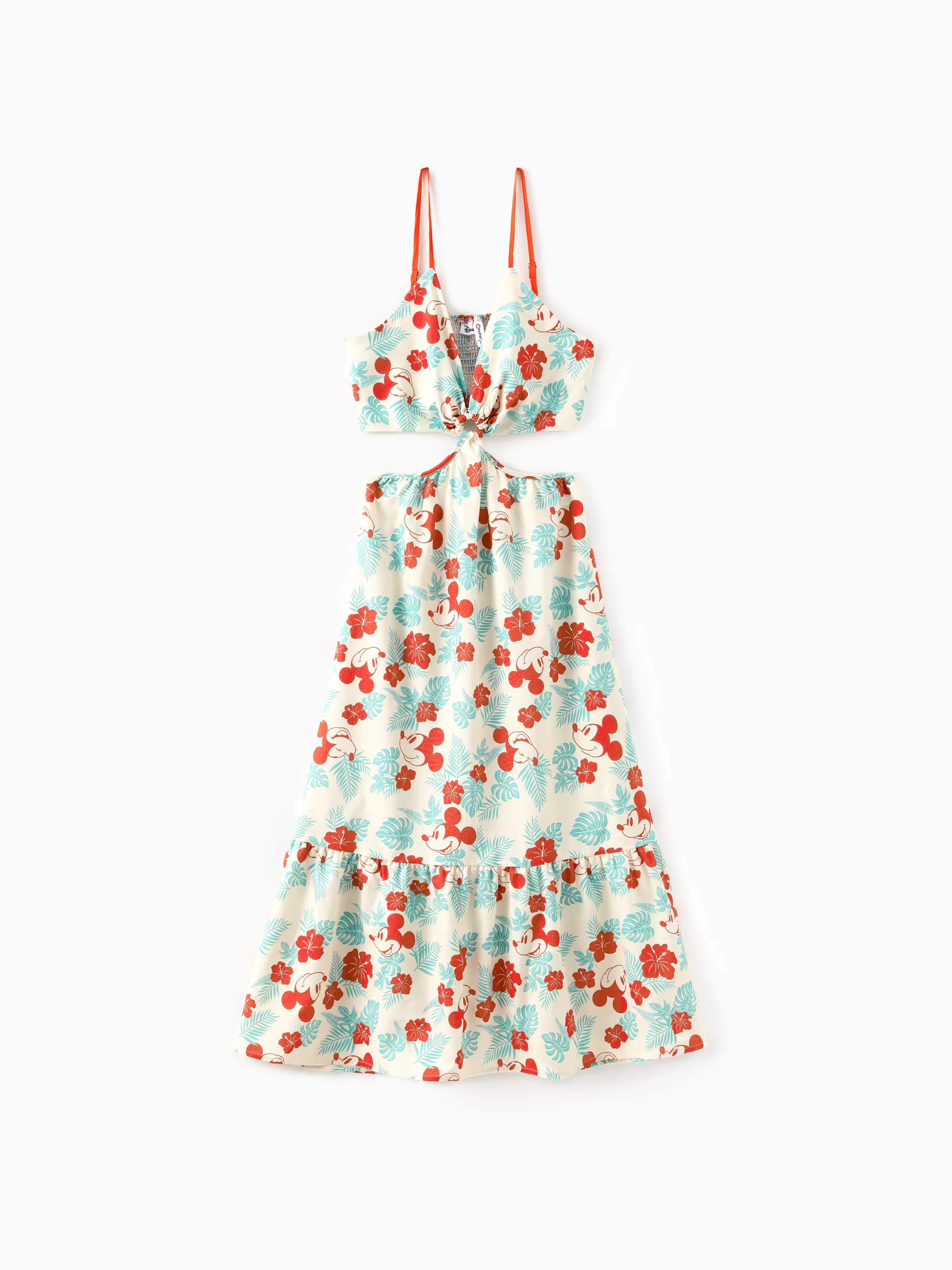 Disney Mickey and Friends Mommy and Me Family Matching Naia™ Floral Allover Print Shirt/Sleeveless Hollow-out Dress/Romper Multi-color - Image 3
