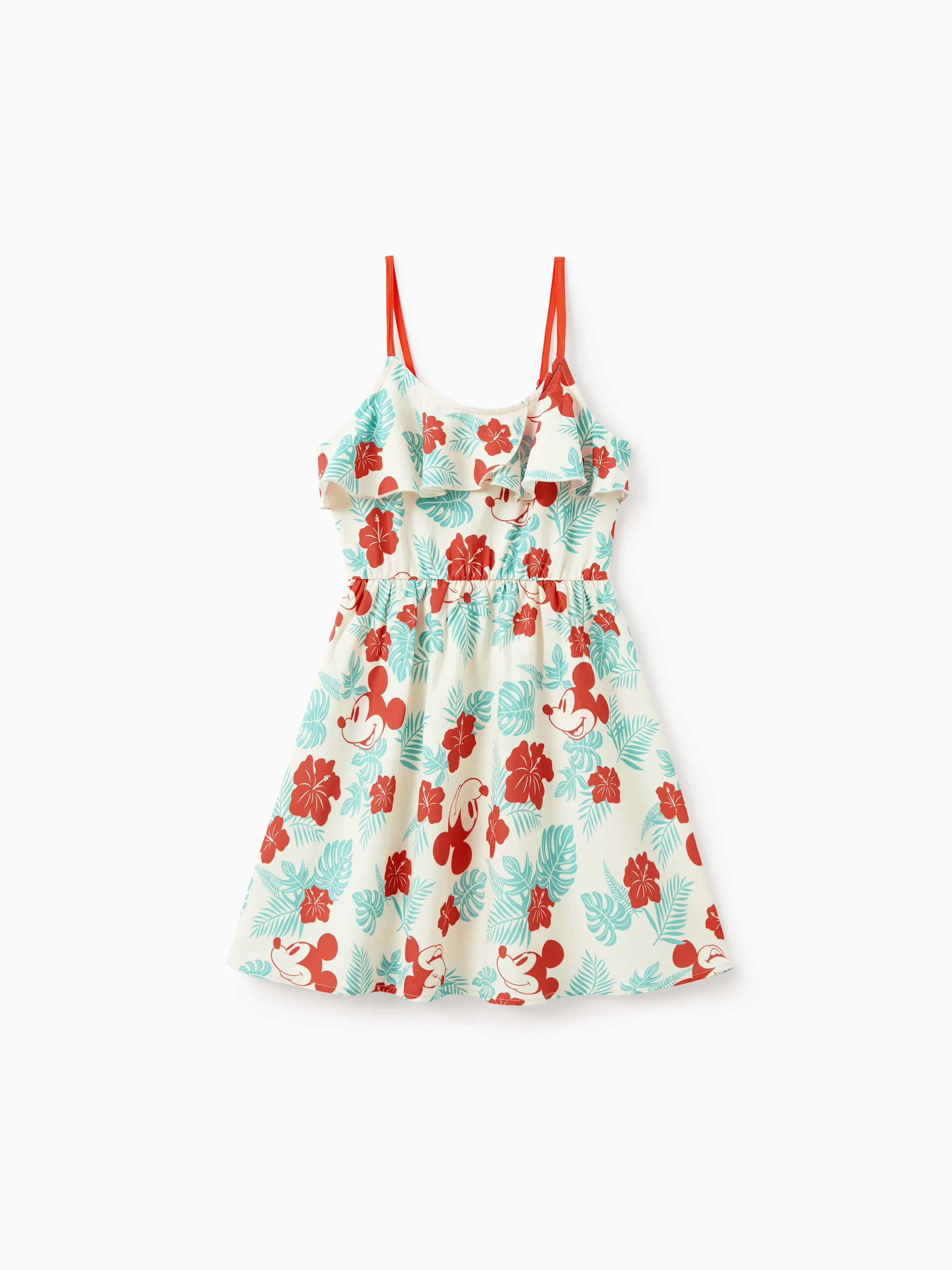 Disney Mickey and Friends Mommy and Me Family Matching Naia™ Floral Allover Print Shirt/Sleeveless Hollow-out Dress/Romper Multi-color - Image 8