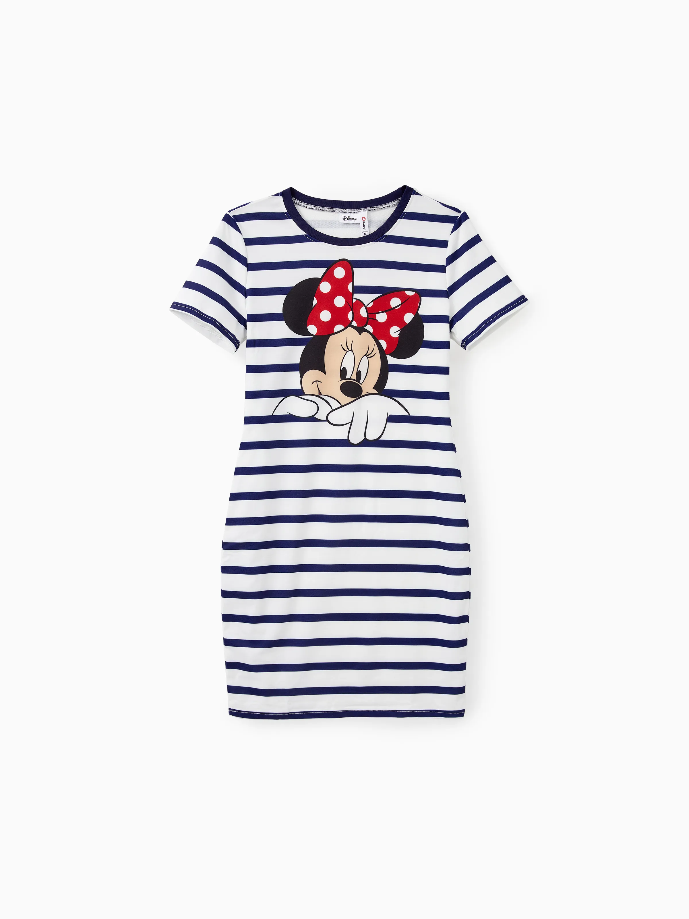 Disney Mickey and Friends Mommy and Me Family Matching Stripe & Character Print Short-sleeve Naia™Dresses and T-shirts Sets COLOREDSTRIPES - Image 4