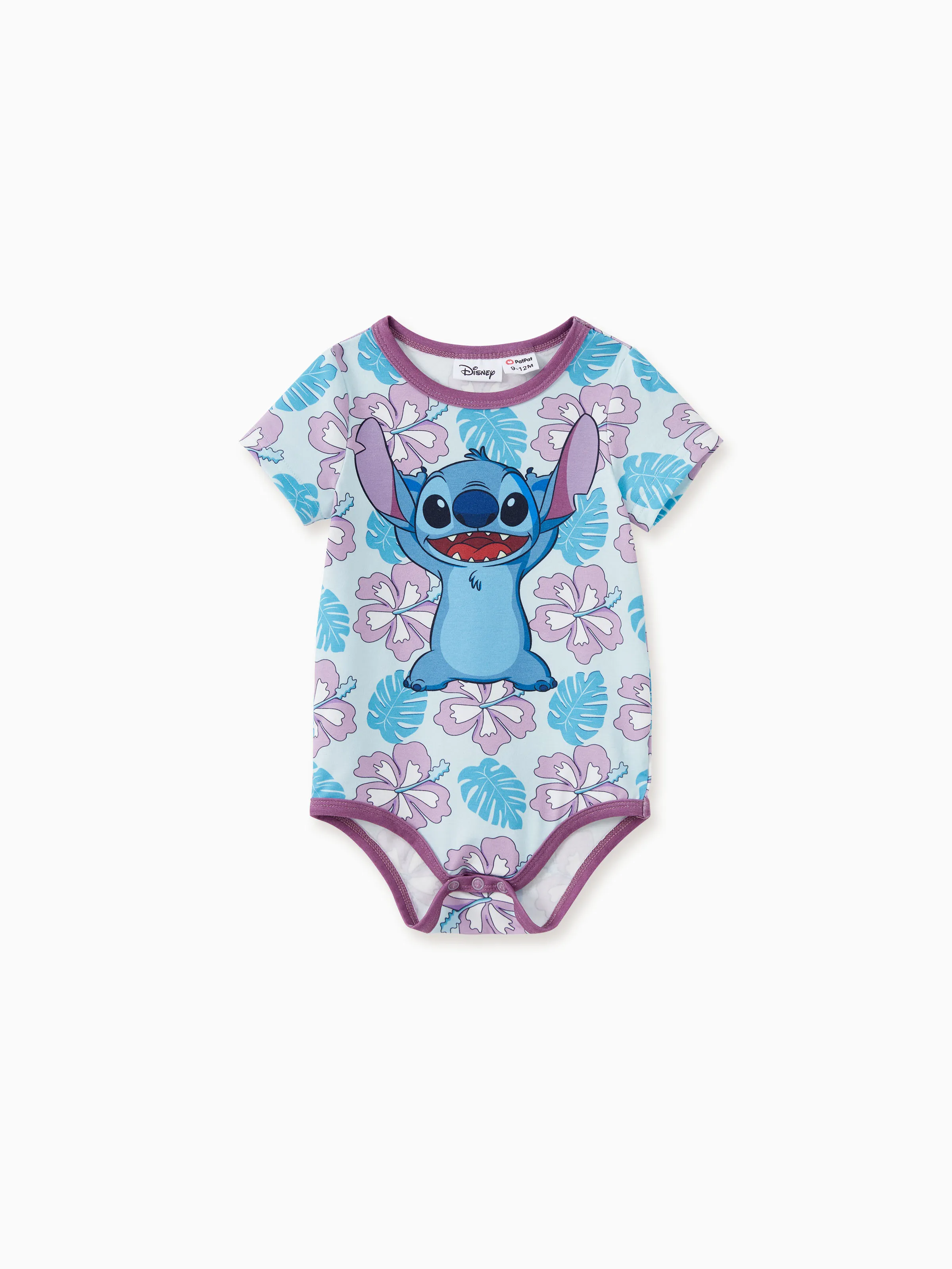 Disney Stitch Mommy and Me Family Matching Naia™ Stitch and Hawaii Style Floral Print Sleeveless Dress/Onesie／Shirt Multi-color - Image 13