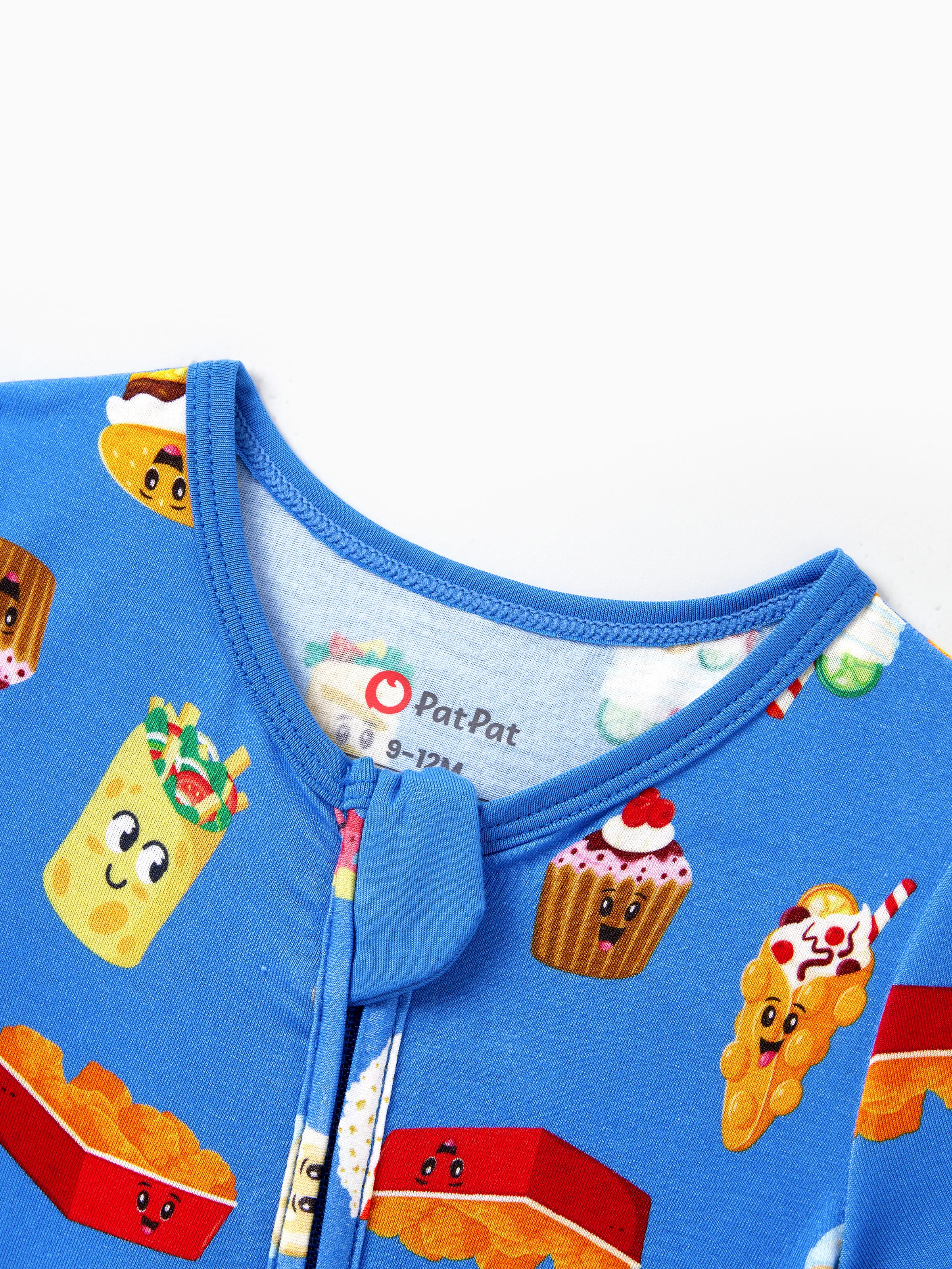 Mommy & me Bamboo Pajamas Buttery Soft Bamboo PJs for Men Women Kids Toddler, Cute Burger & Fries Print Short Sleeve Sleepwear (Snug-Fitting for Children) Royal Blue - Image 24