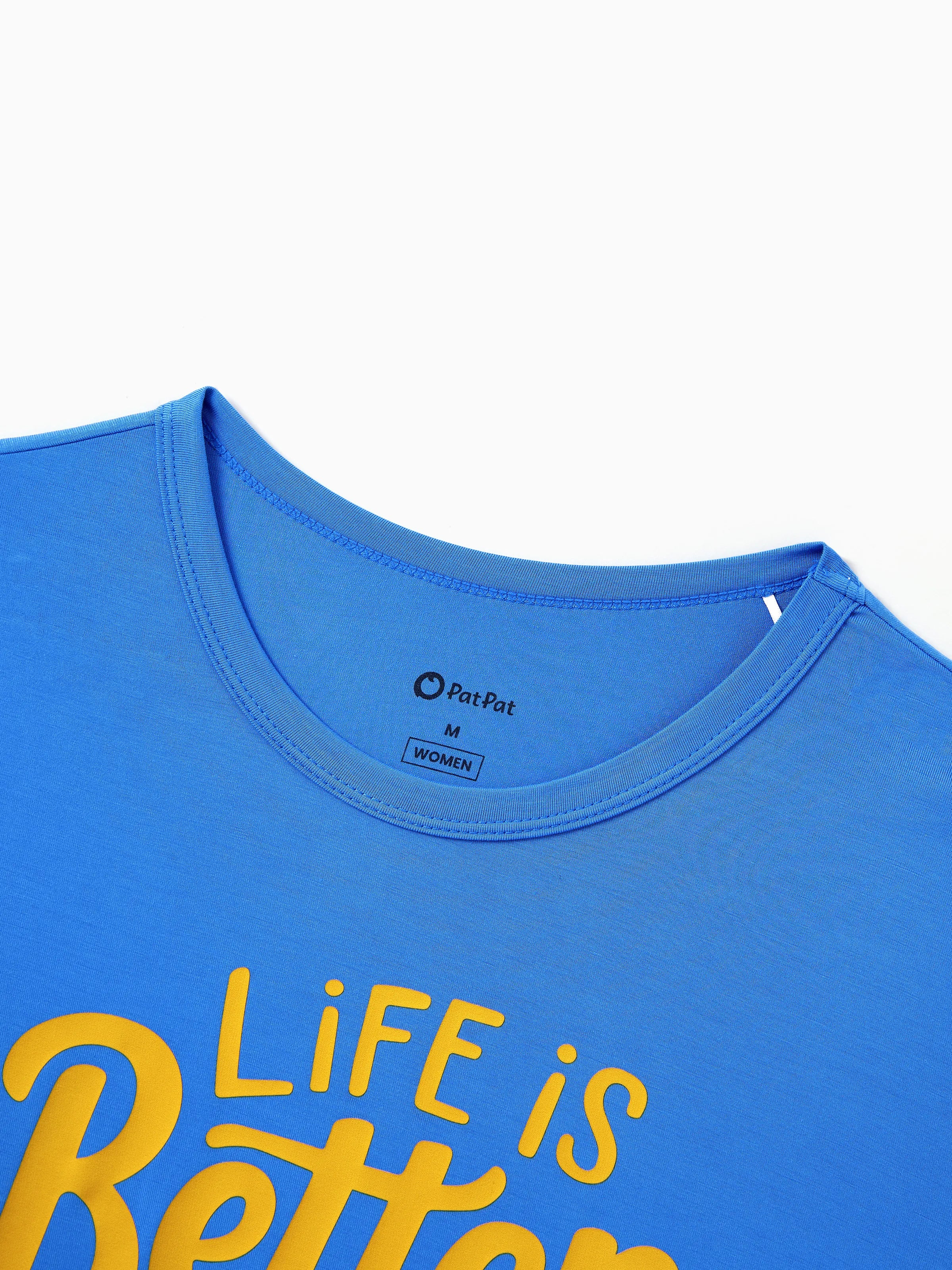 Mommy & me Bamboo Pajamas Buttery Soft Bamboo PJs for Men Women Kids Toddler, Cute Burger & Fries Print Short Sleeve Sleepwear (Snug-Fitting for Children) Royal Blue - Image 8